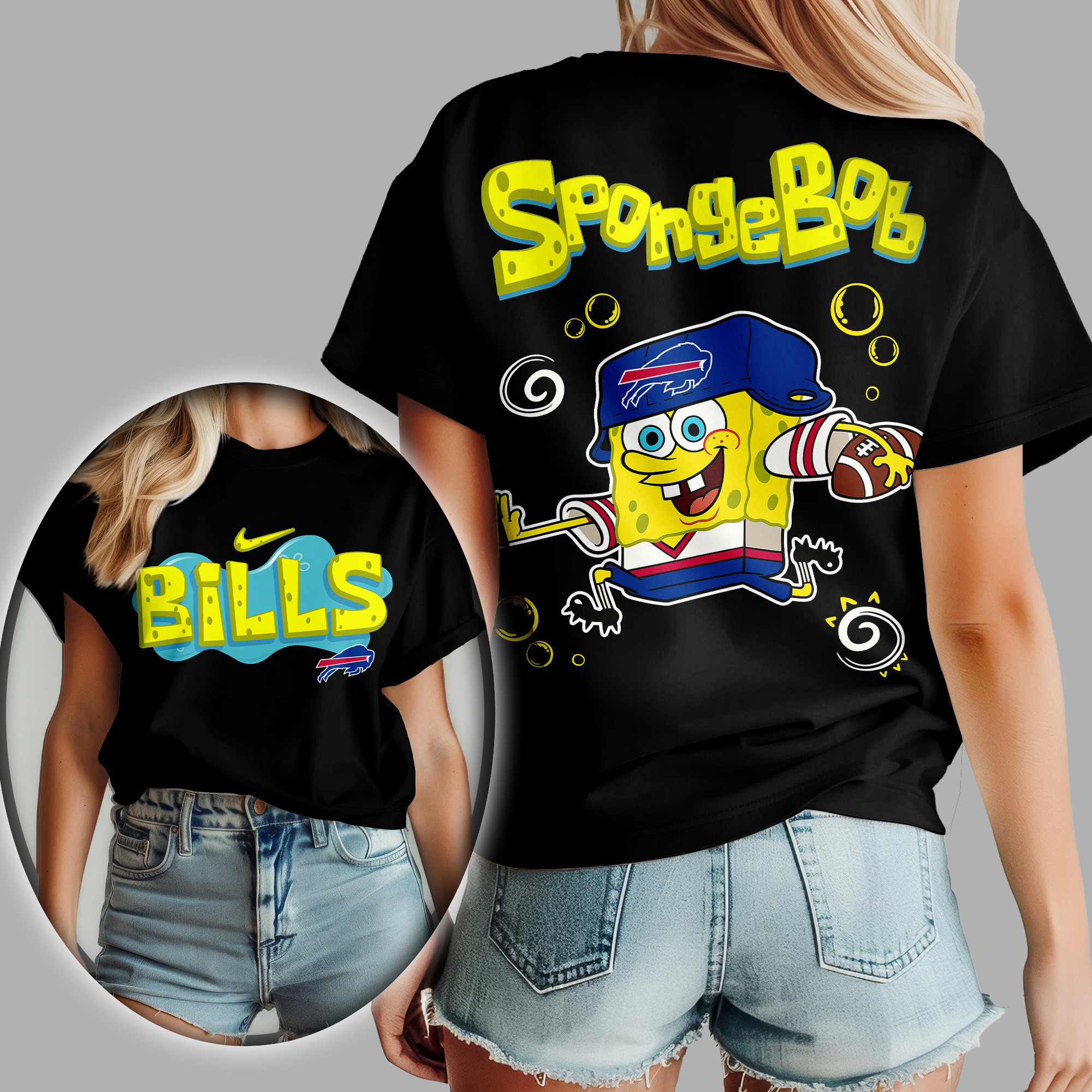 Buffalo Bills Premium Nfl Spongebob Women'S Shirt - Image 2
