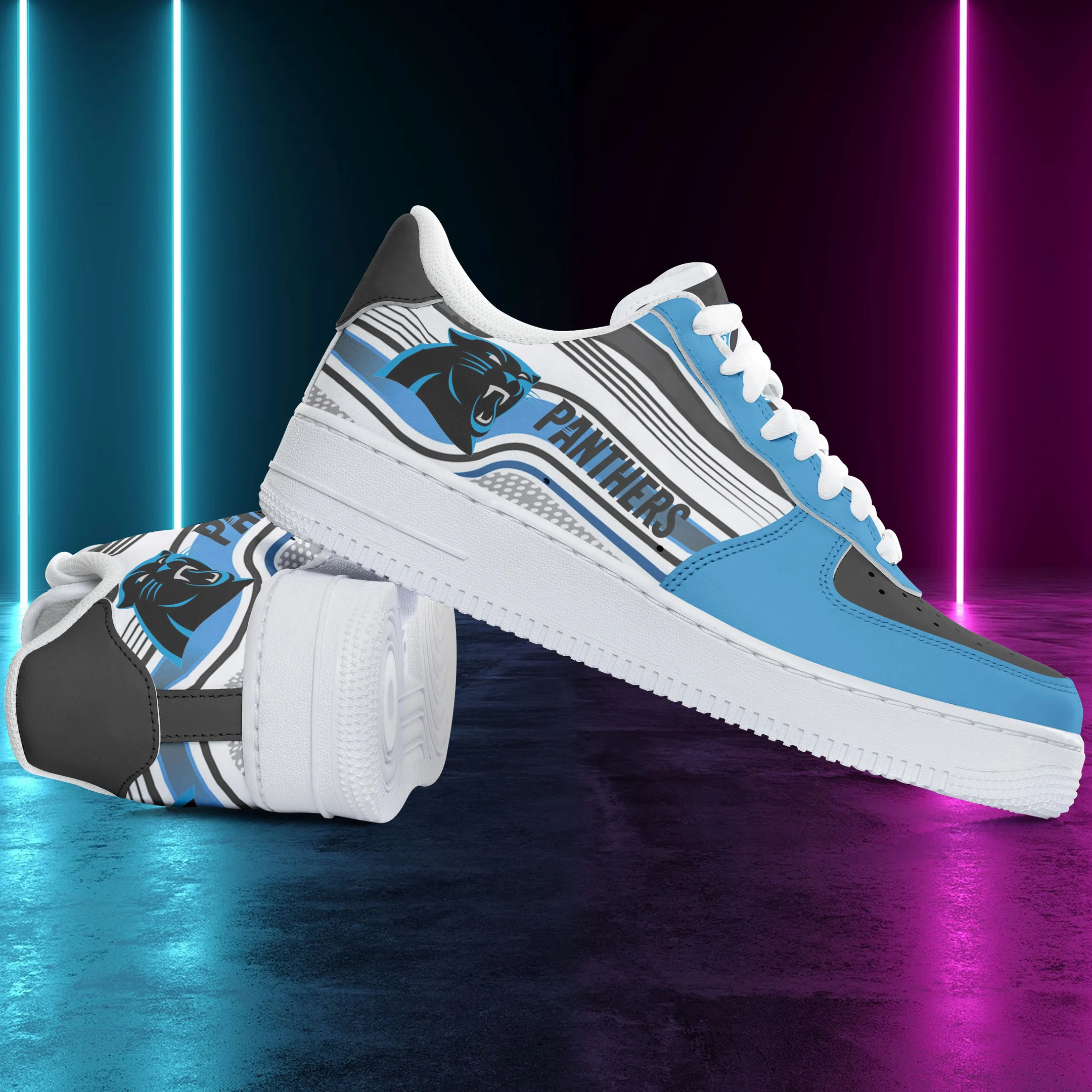 Carolina Panthers Air Low-Top Sneakers Shoes Printed Classic For Men And Women - Image 3