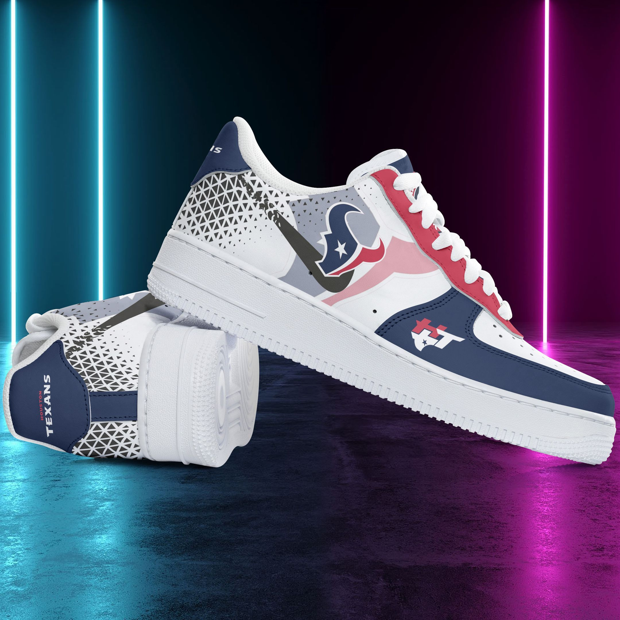Houston Texans Air Low-Top Sneakers Shoes Printed Classic For Men And Women - Image 3
