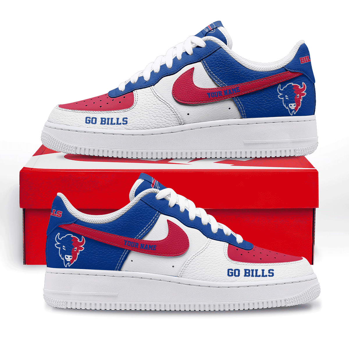 Buffalo Bills Air Low-Top Sneakers Shoes Printed Classic For Men And Women - Image 2