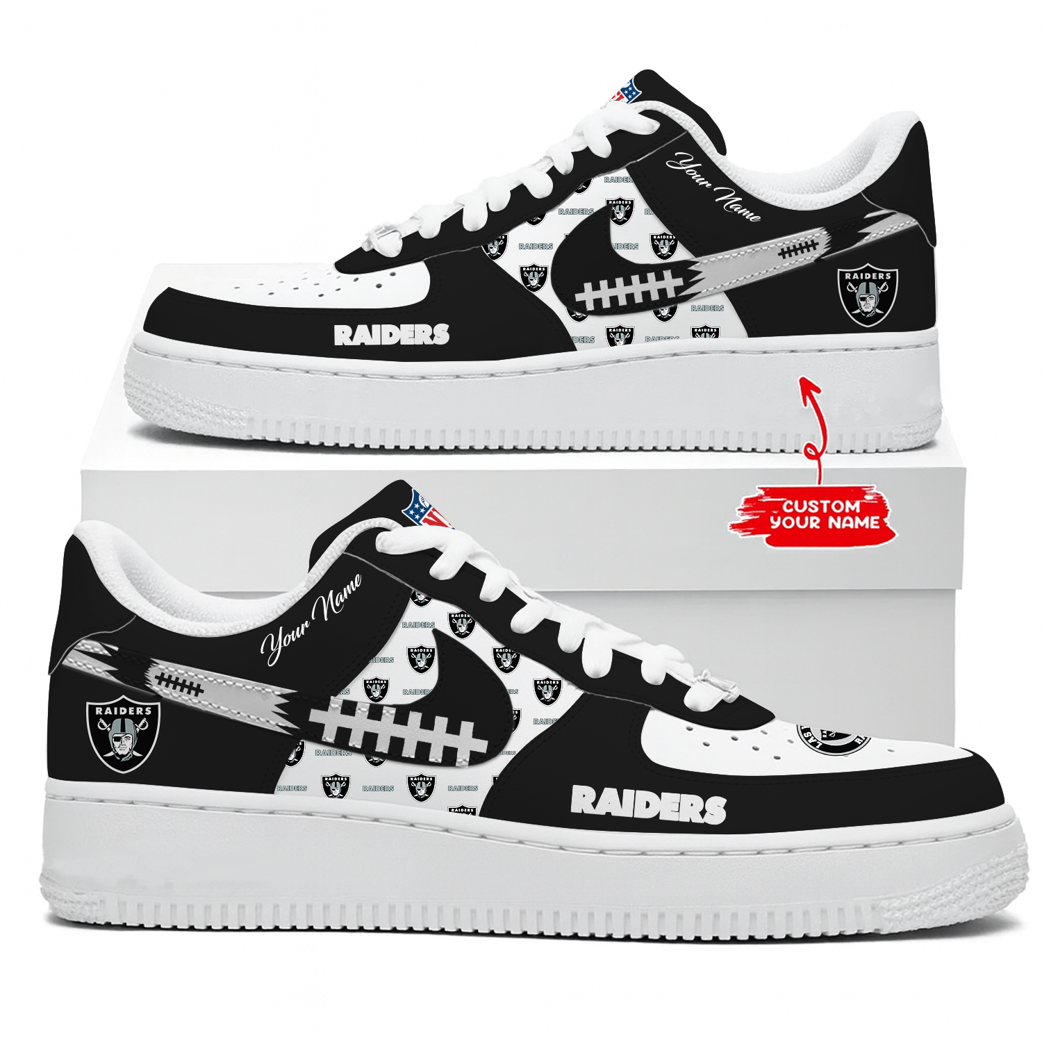 Las Vegas Raiders Air Low-Top Sneakers Shoes Comfortable For Men And Women Printed Full Size - Image 2