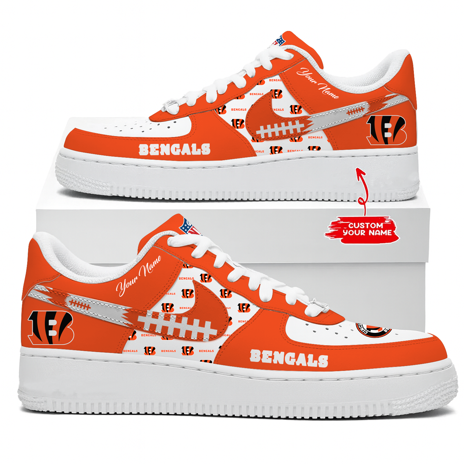 Cincinnati Bengals Air Low-Top Sneakers Shoes Comfortable For Men And Women Printed Full Size - Image 2