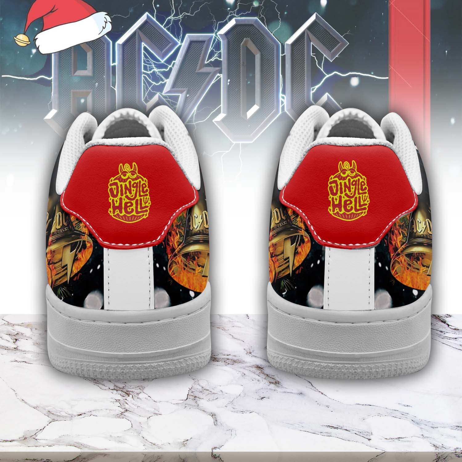 AC/DC x Christmas Air Low-Top Sneakers Shoes Comfortable For Men And Women Printed Full Size - Image 3