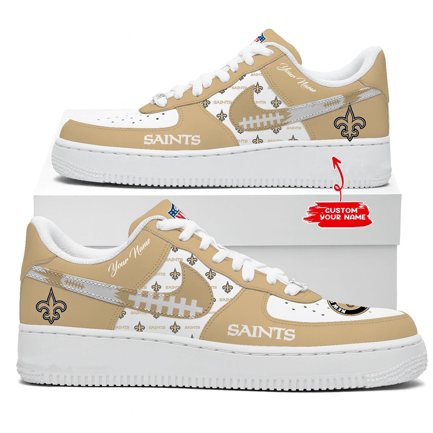 New Orleans Saints Air Low-Top Sneakers Shoes Comfortable For Men And Women Printed Full Size - Image 2