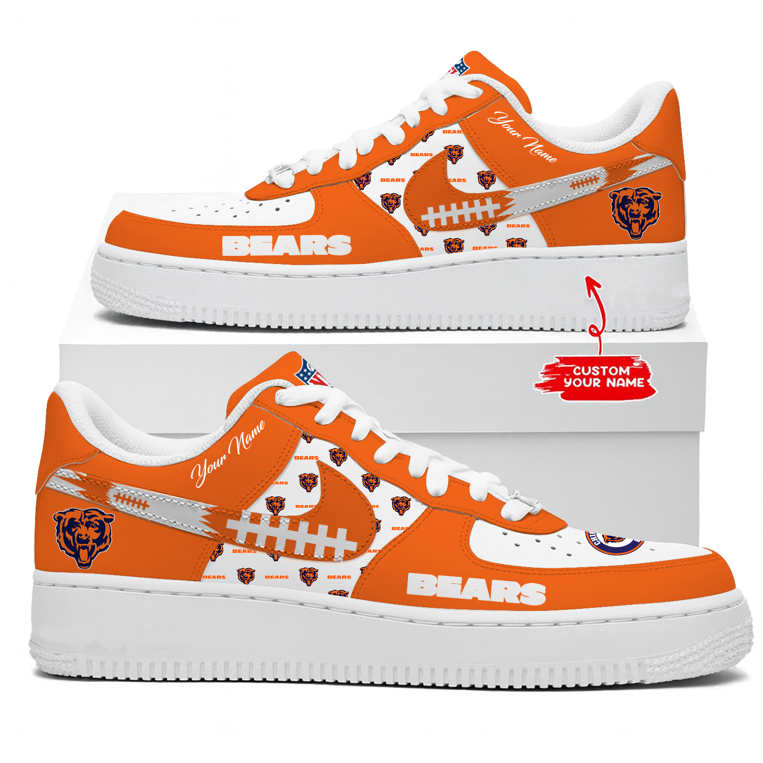 Chicago Bears Air Low-Top Sneakers Shoes Comfortable For Men And Women Printed Full Size - Image 2