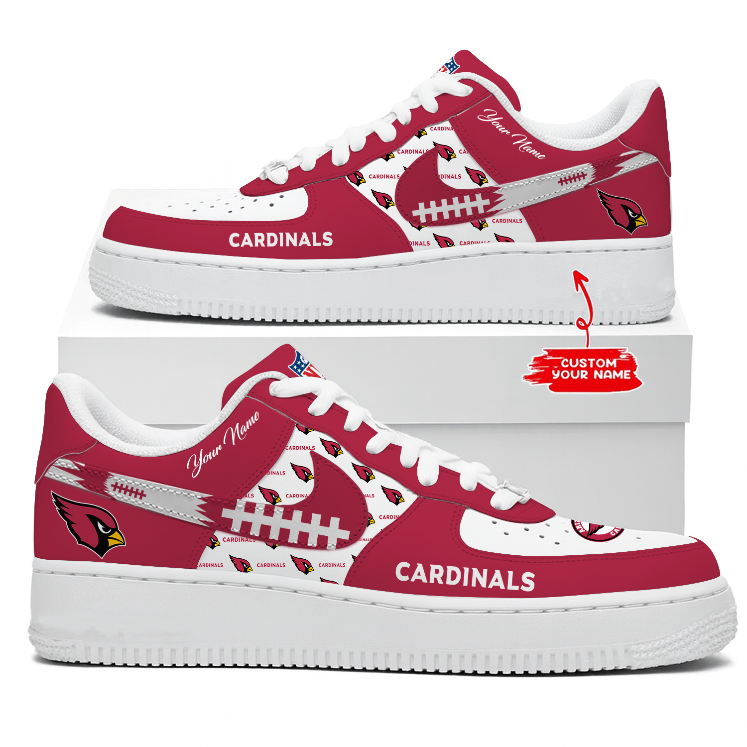 Arizona Cardinals Air Low-Top Sneakers Shoes Comfortable For Men And Women Printed Full Size - Image 2