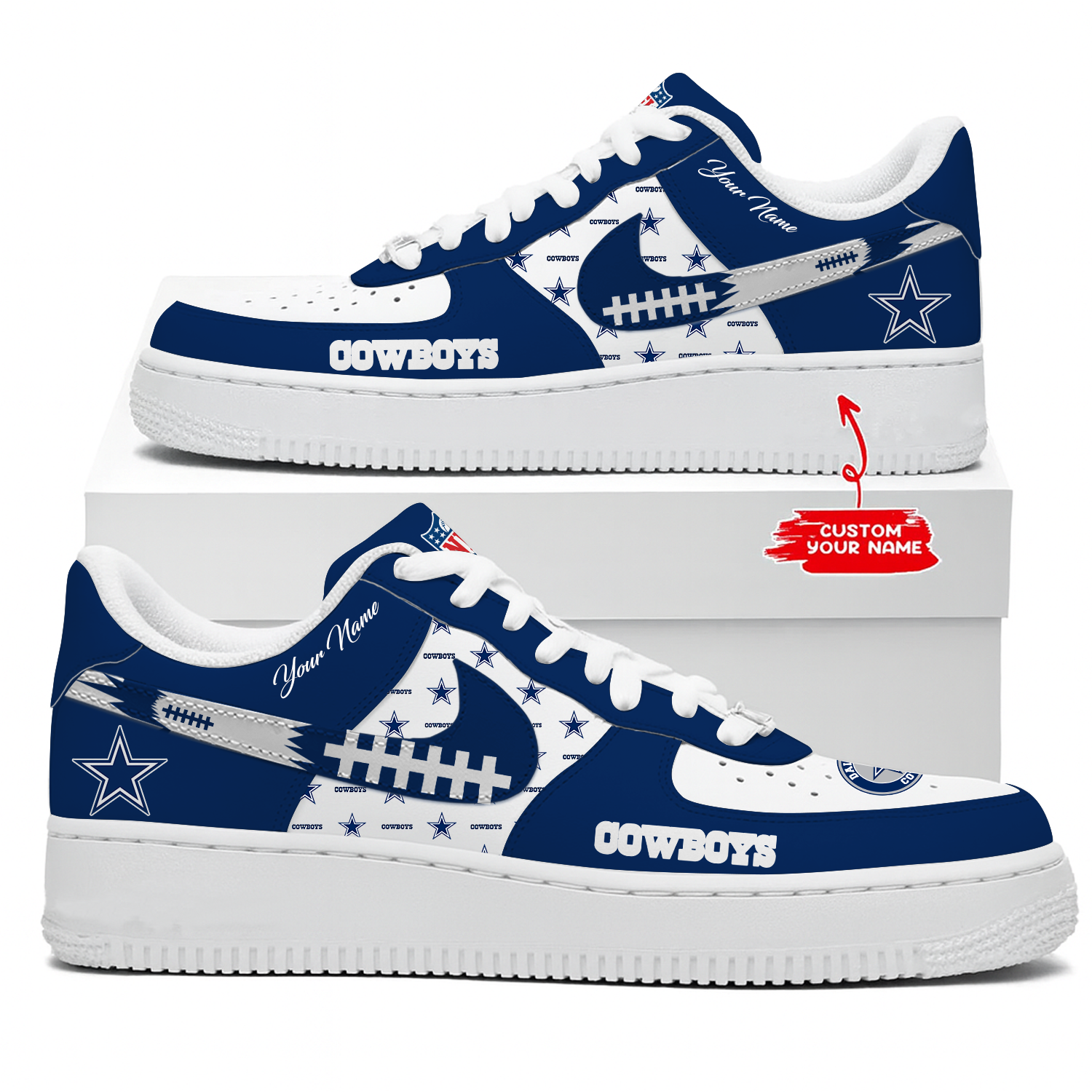Dallas Cowboys Air Low-Top Sneakers Shoes Comfortable For Men And Women Printed Full Size - Image 2