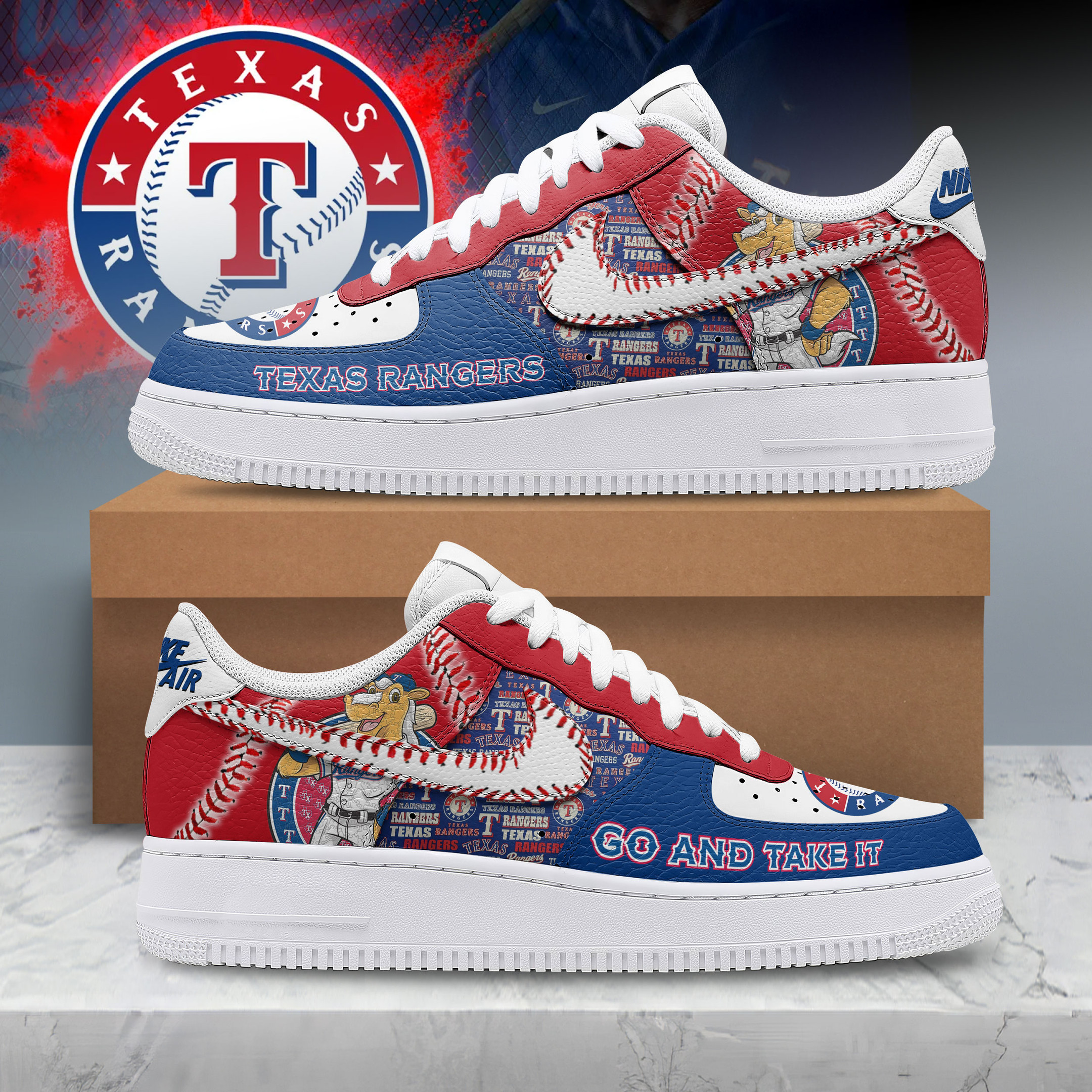 Texas Rangers Air Low-Top Sneakers Shoes Comfortable For Men And Women Printed Full Size - Image 2
