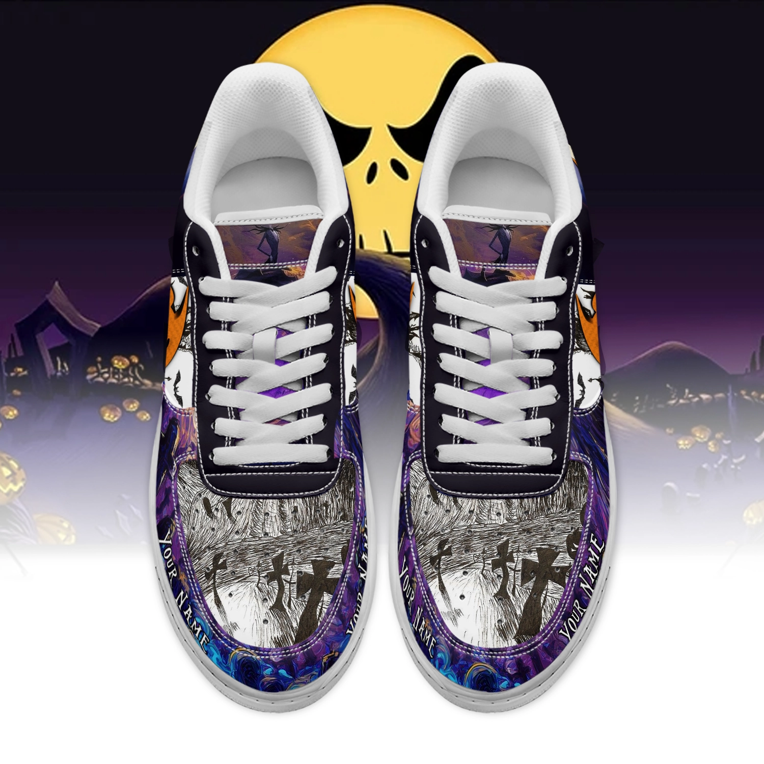 The Nightmare Before Christmas x Halloween Air Low-Top Sneakers Shoes Comfortable For Men And Women Printed Full Size - Image 2