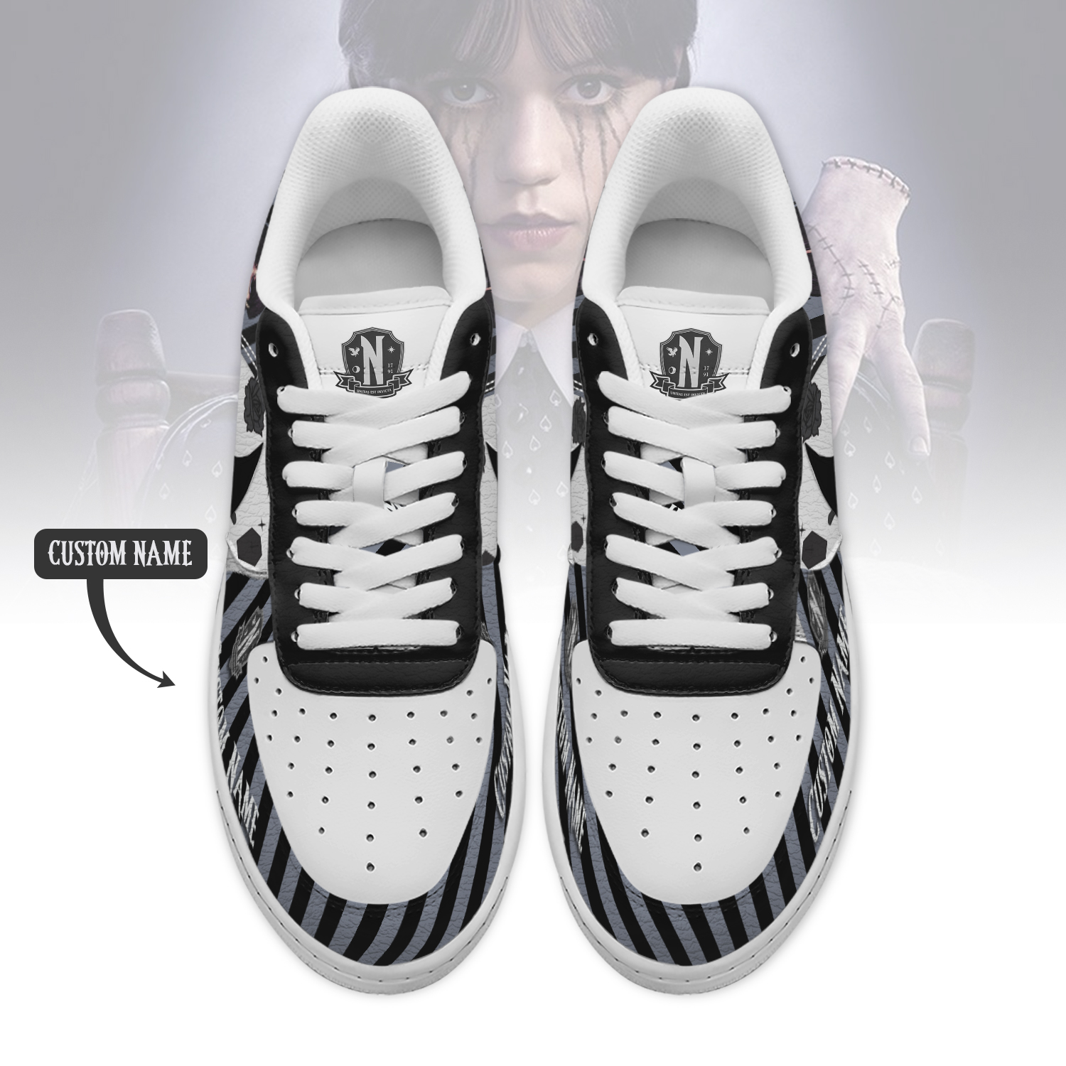 Wednesday x Halloween Air Low-Top Sneakers Shoes Comfortable For Men And Women Printed Full Size - Image 2