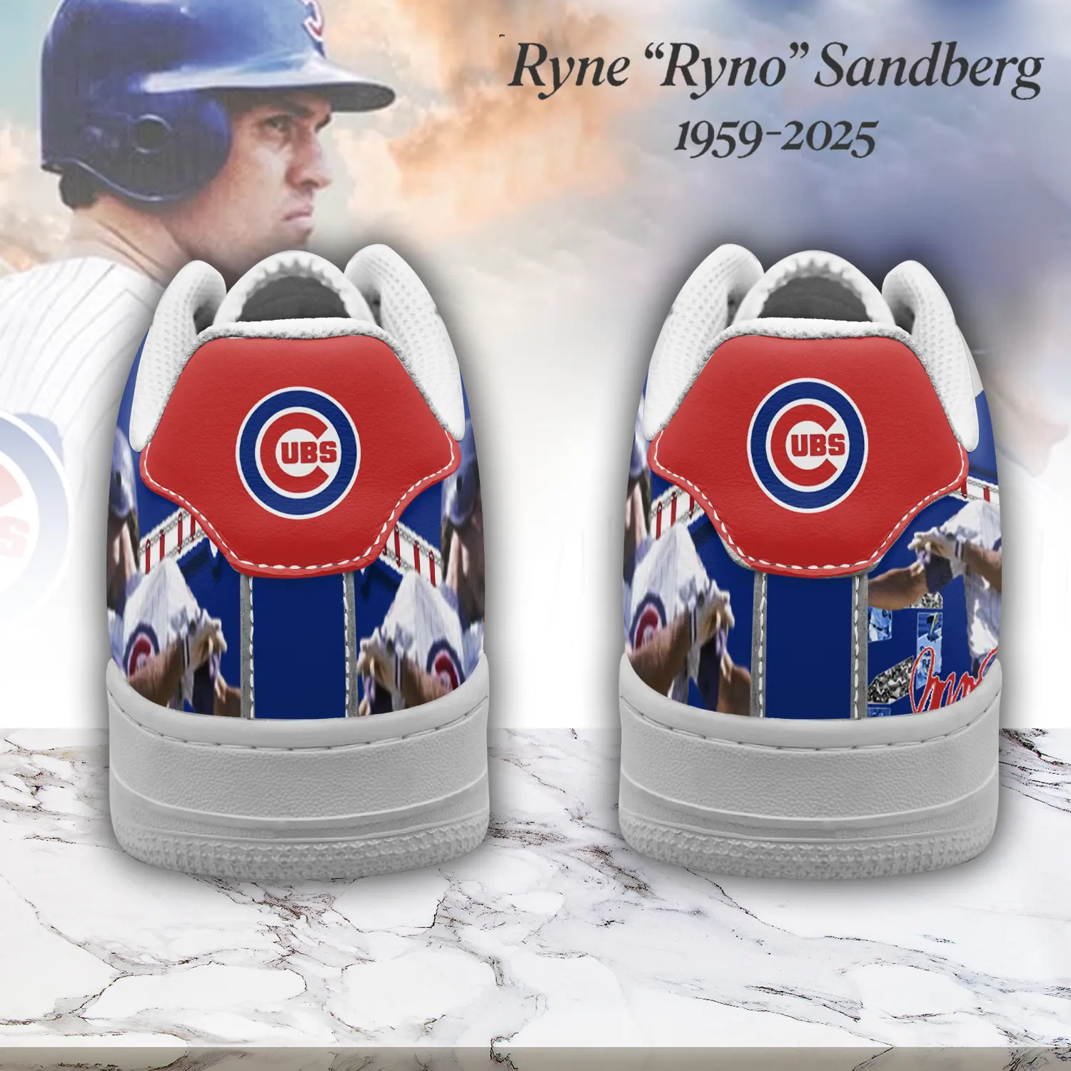Ryne Sandberg x Chicago Cubs Air Low-Top Sneakers Shoes Comfortable For Men And Women Printed Full Size - Image 3