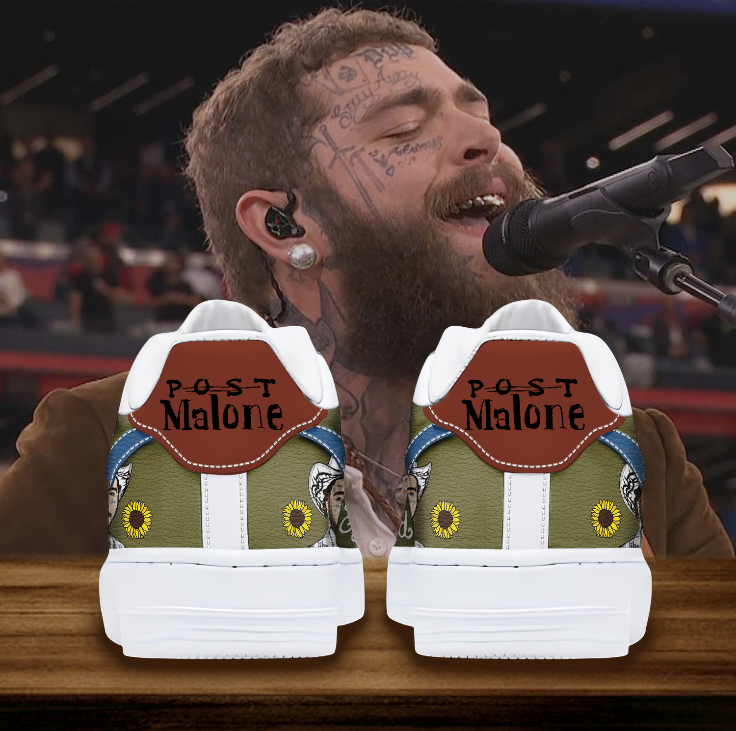 Post Malone Air Low-Top Sneakers Shoes Comfortable For Men And Women Printed Full Size - Image 2