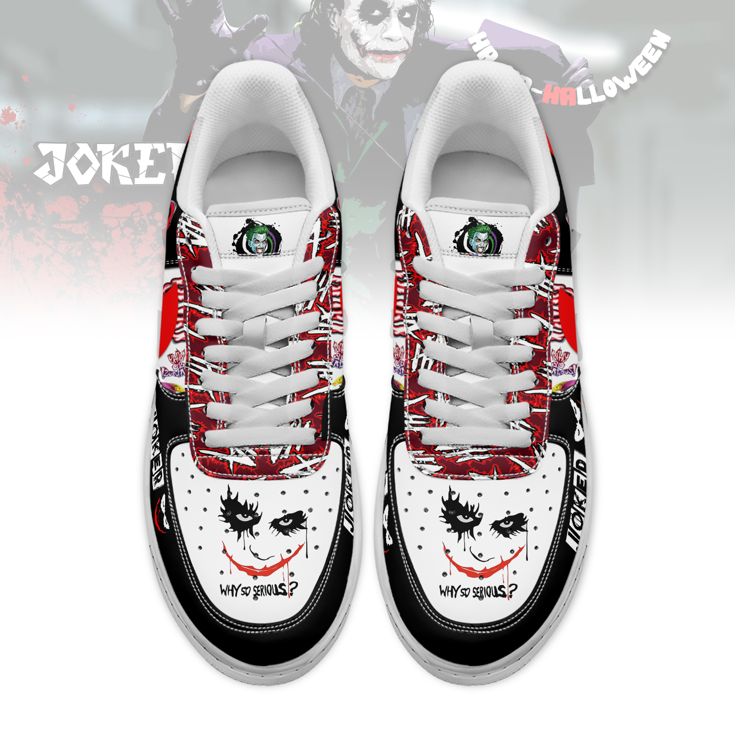 Joker x Halloween Air Low-Top Sneakers Shoes Comfortable For Men And Women Printed Full Size - Image 3