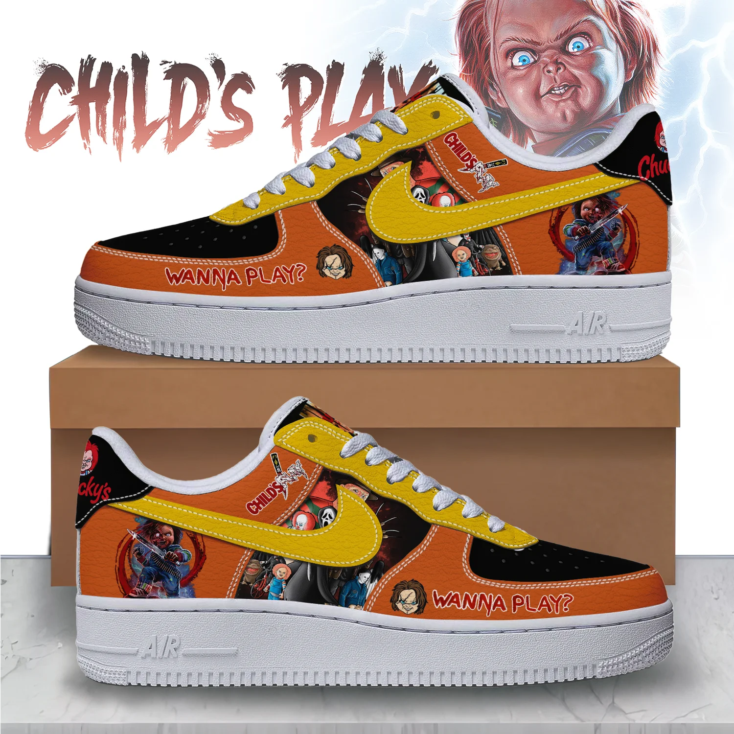 Horror Chibi Halloween Air Low-Top Sneakers Shoes Comfortable For Men And Women Printed Full Size - Image 3