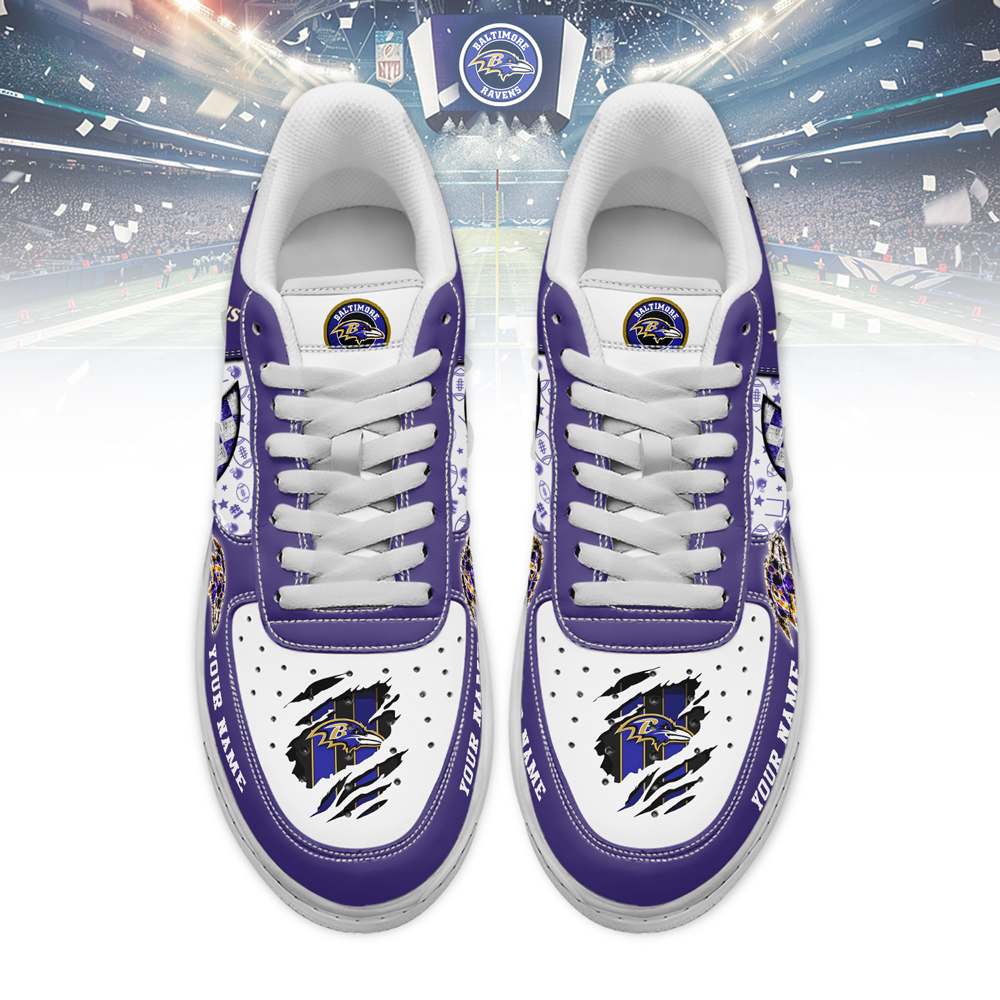 Baltimore Ravens Air Low-Top Sneakers Shoes Comfortable For Men And Women Printed Full Size - Image 2
