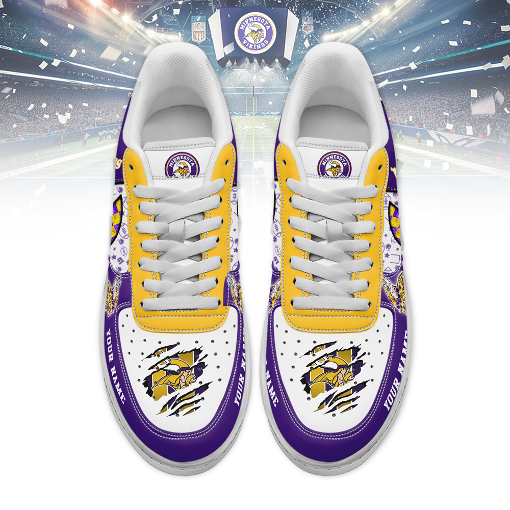 Minnesota Vikings Air Low-Top Sneakers Shoes Comfortable For Men And Women Printed Full Size - Image 2