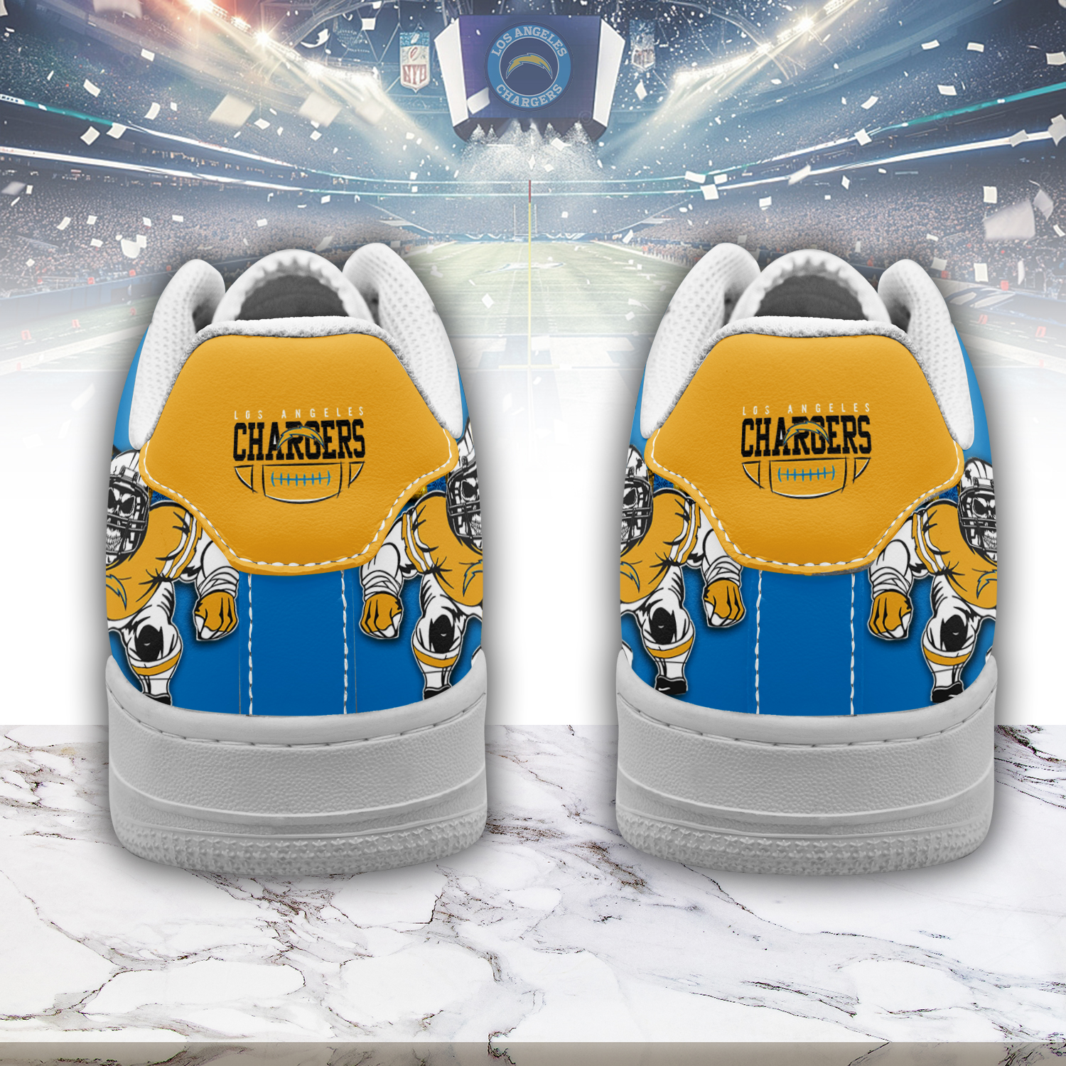 Los Angeles Chargers Air Low-Top Sneakers Shoes Comfortable For Men And Women Printed Full Size - Image 2