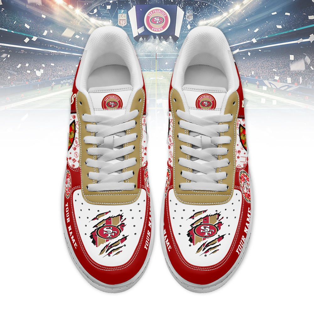 San Francisco 49ers Air Low-Top Sneakers Shoes Comfortable For Men And Women Printed Full Size - Image 2