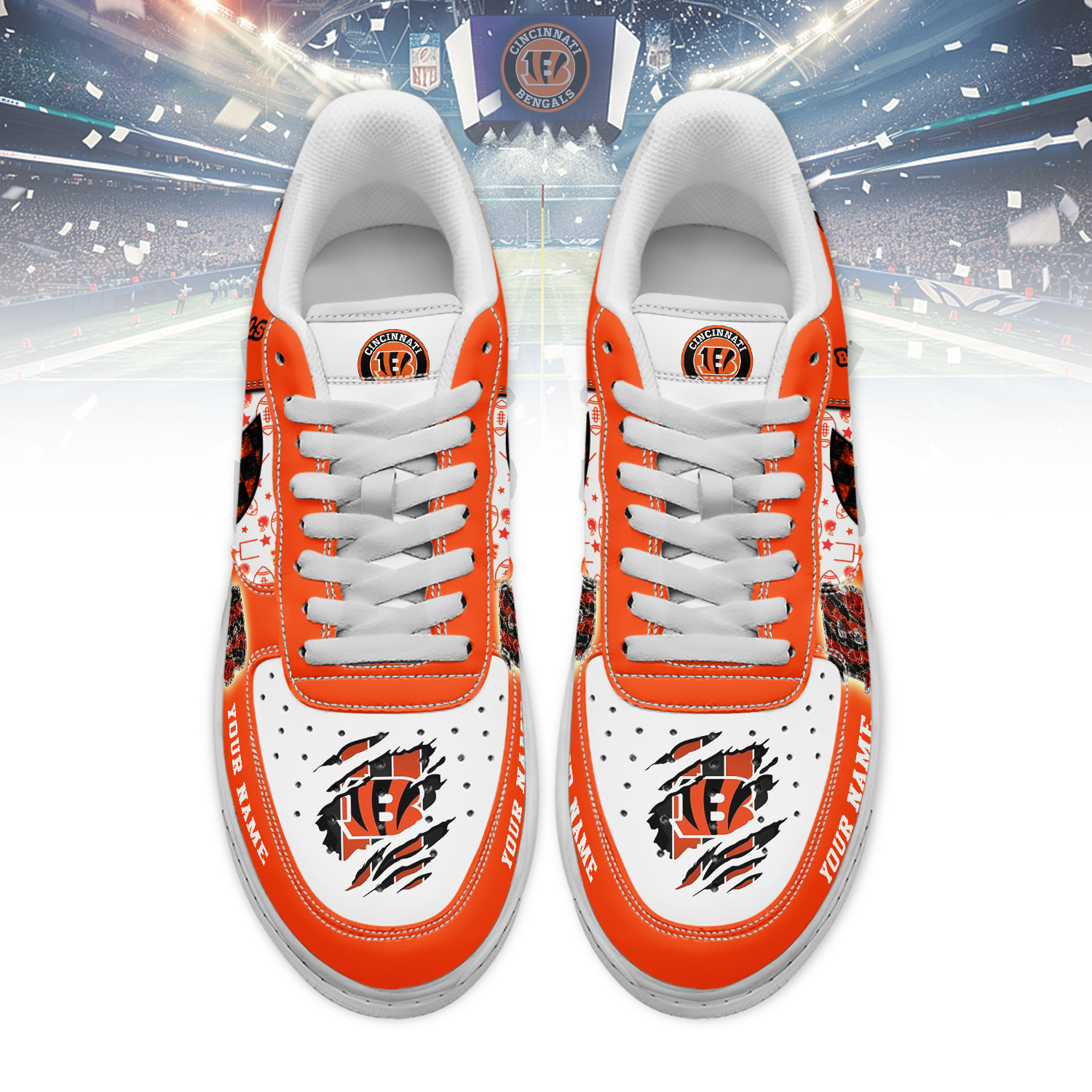 Cincinnati Bengals Air Low-Top Sneakers Shoes Comfortable For Men And Women Printed Full Size - Image 3