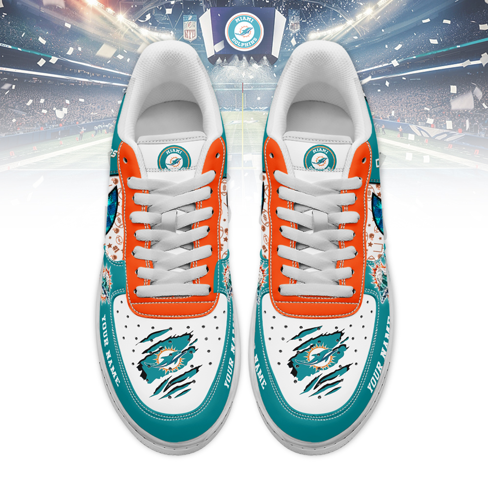 Miami Dolphins Air Low-Top Sneakers Shoes Comfortable For Men And Women Printed Full Size - Image 3