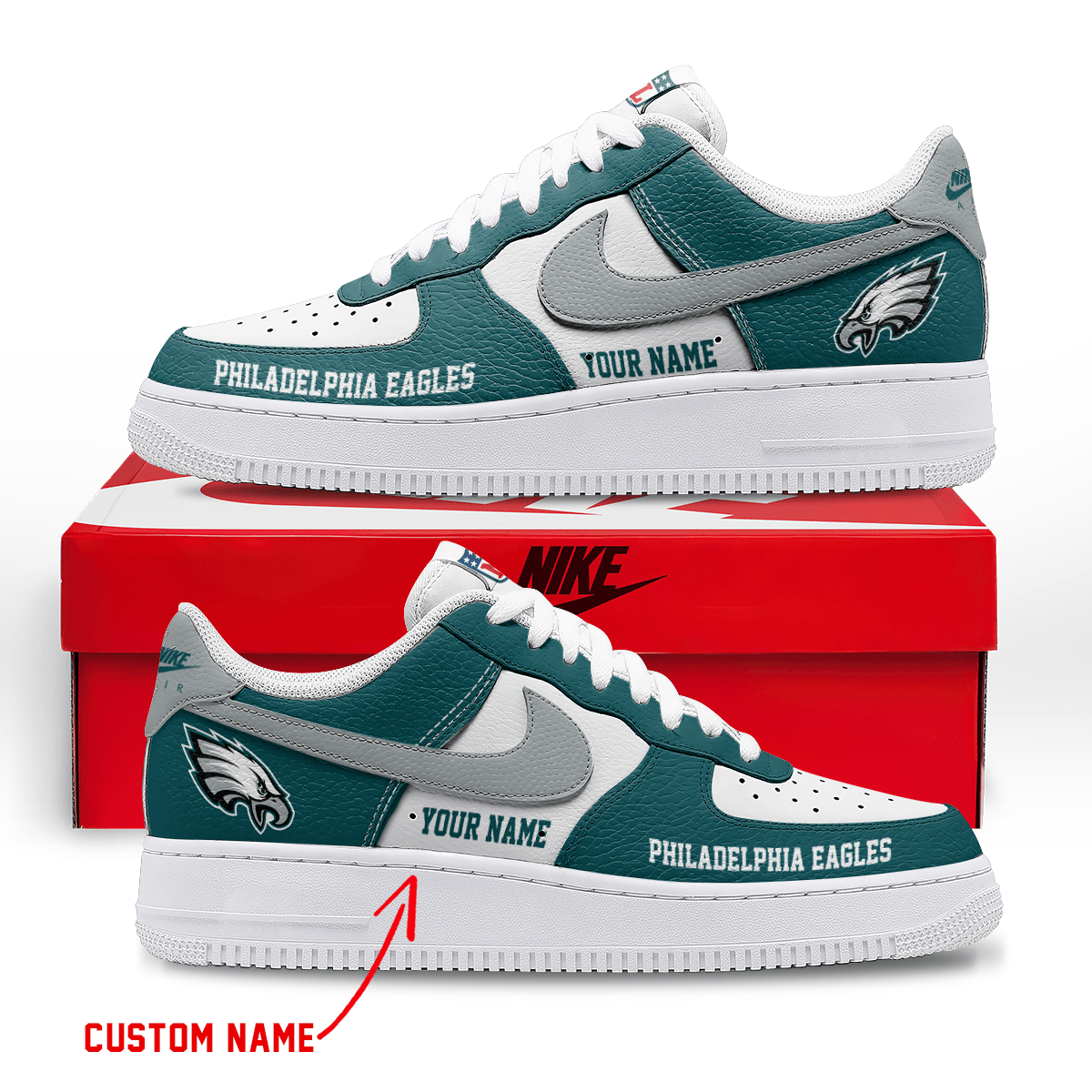 Philadelphia Eagles Air Low-Top Sneakers Shoes Comfortable For Men And Women Printed Full Size - Image 2