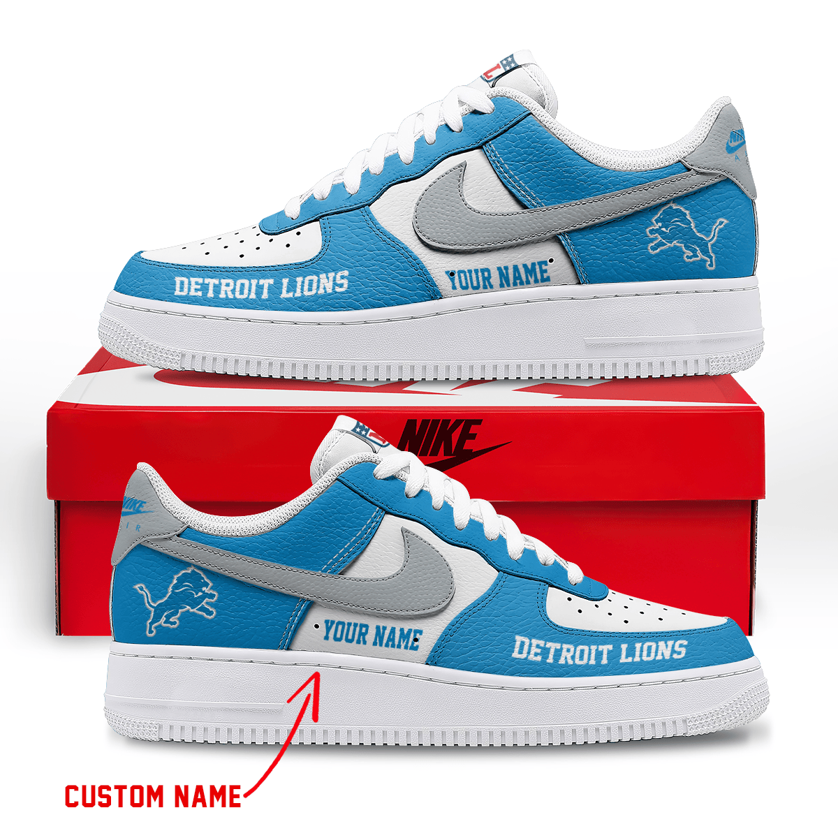 Detroit Lions Air Low-Top Sneakers Shoes Comfortable For Men And Women Printed Full Size - Image 2
