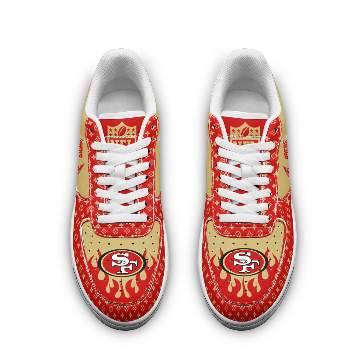 San Francisco 49ers NFL Air Low-Top Sneakers Shoes Comfortable For Men And Women Printed Full Size - Image 2