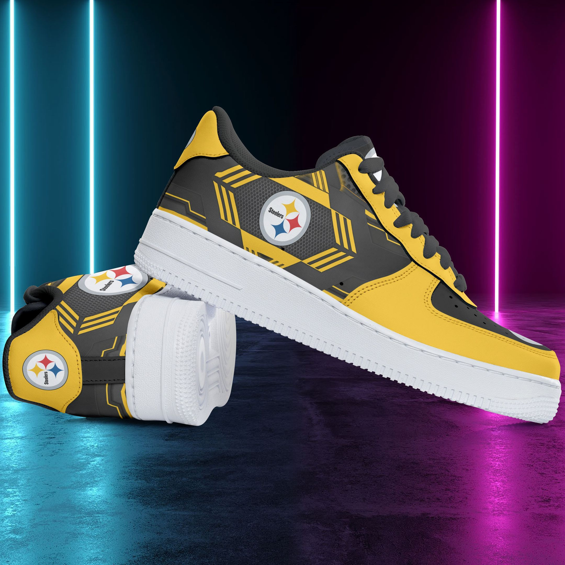 Pittsburgh Steelers NFL Air Low-Top Sneakers Shoes Comfortable For Men And Women Printed Full Size - Image 2