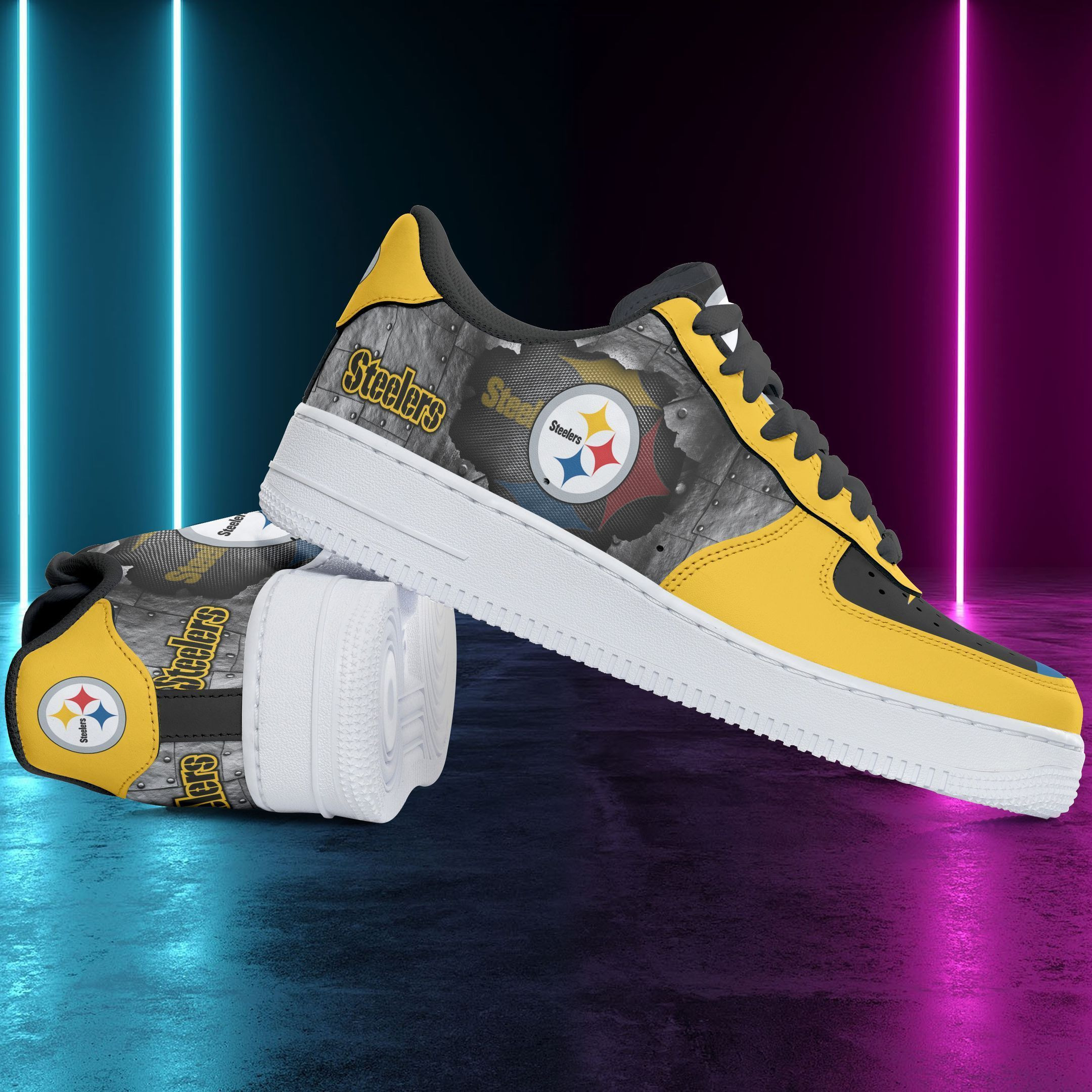 Pittsburgh Steelers NFL Air Low-Top Sneakers Shoes Comfortable For Men And Women Printed Full Size - Image 2