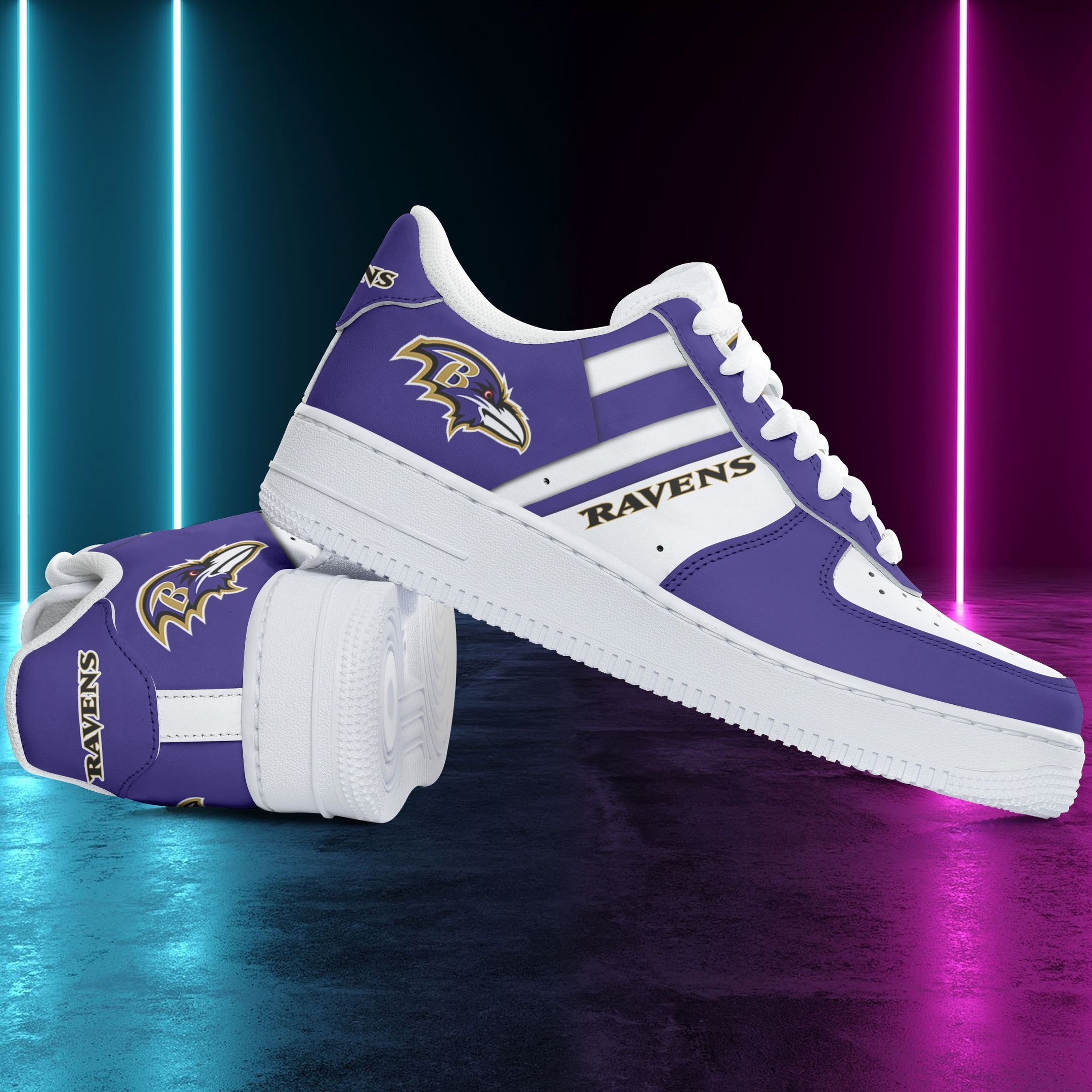 Baltimore Ravens NFL Air Low-Top Sneakers Shoes Comfortable For Men And Women Printed Full Size - Image 3