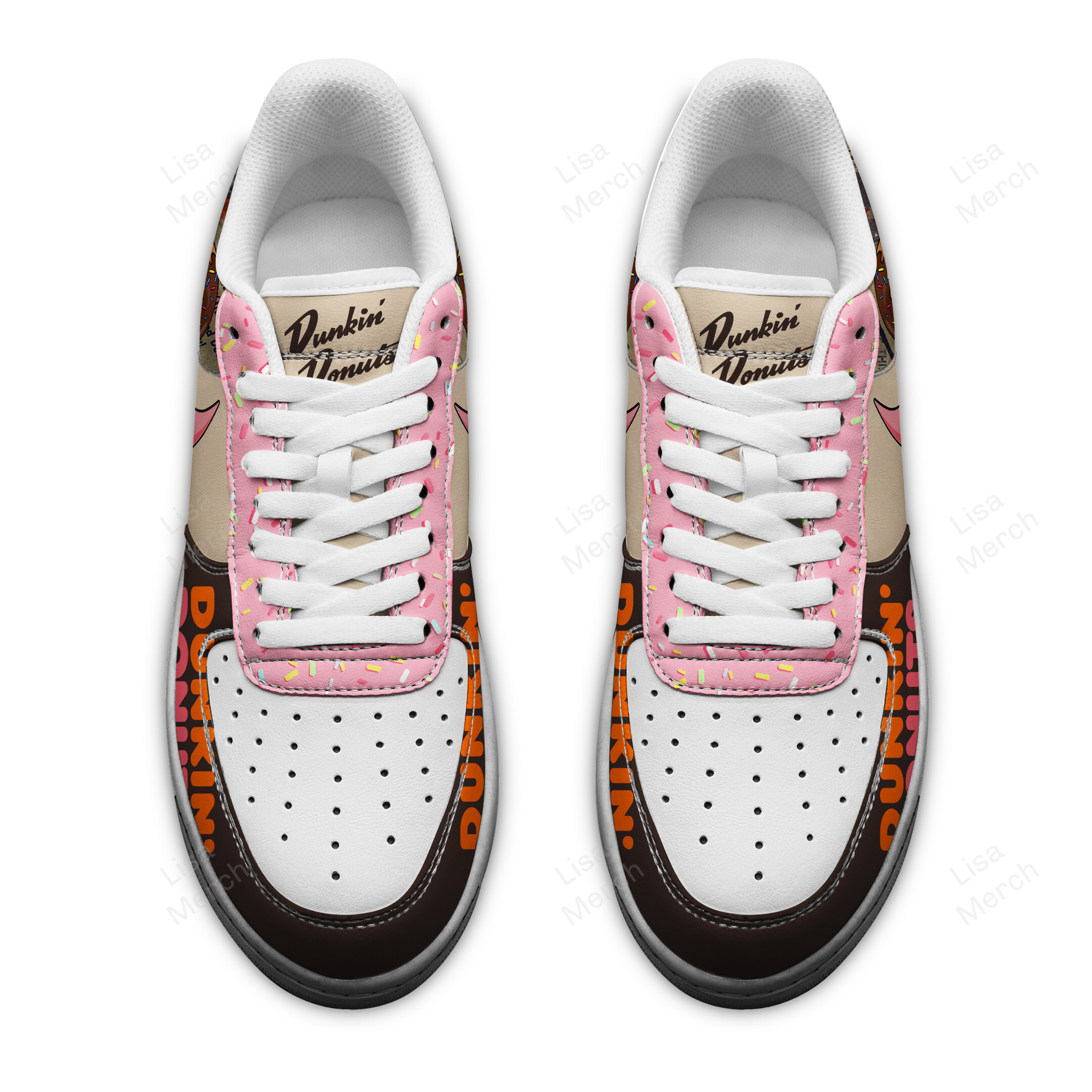 Dunkin Donuts Air Low-Top Sneakers Shoes Comfortable For Men And Women Printed Full Size - Image 2
