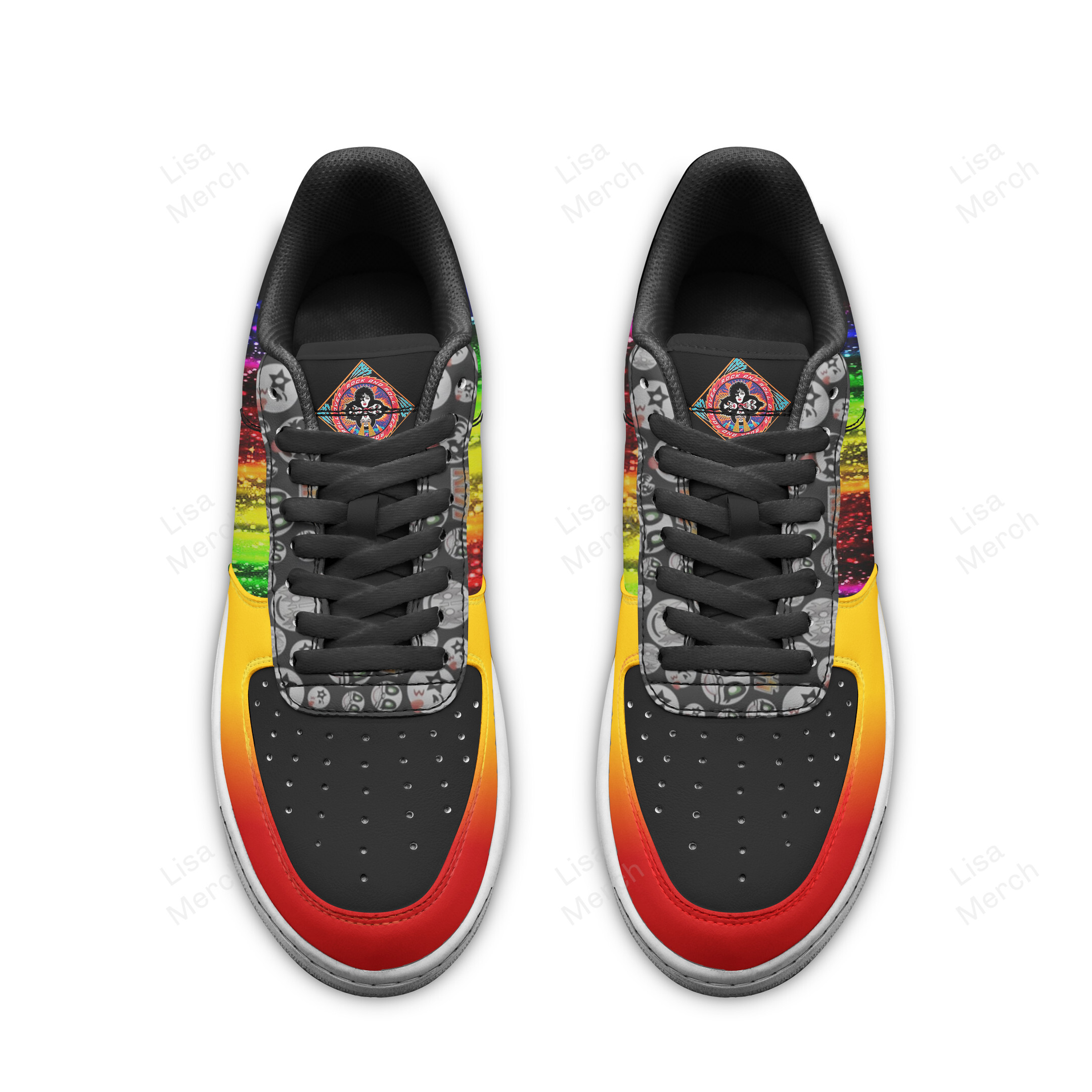 Kiss Air Low-Top Sneakers Shoes Comfortable For Men And Women Printed Full Size - Image 2