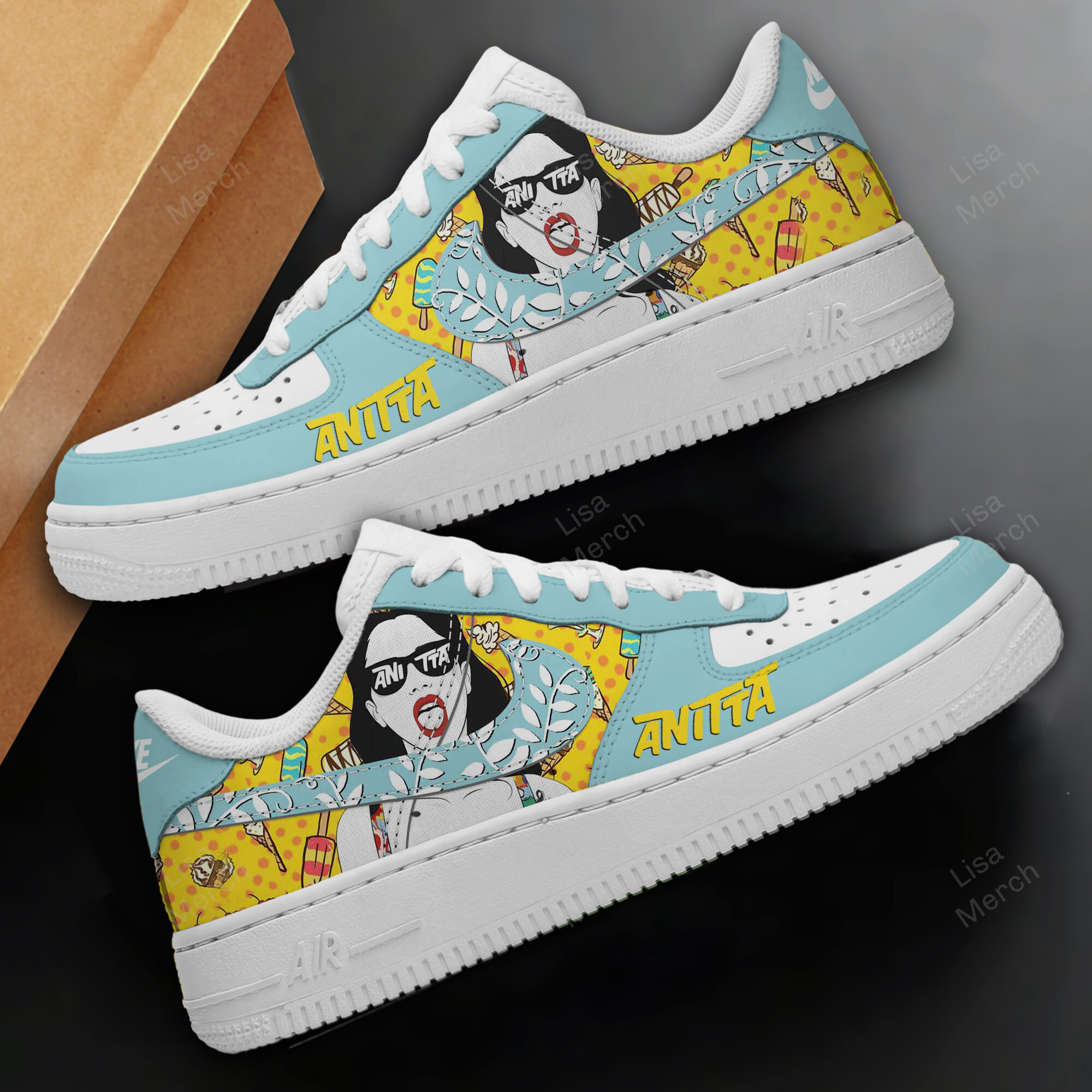 Anitta Air Low-Top Sneakers Shoes Comfortable For Men And Women Printed Full Size - Image 2