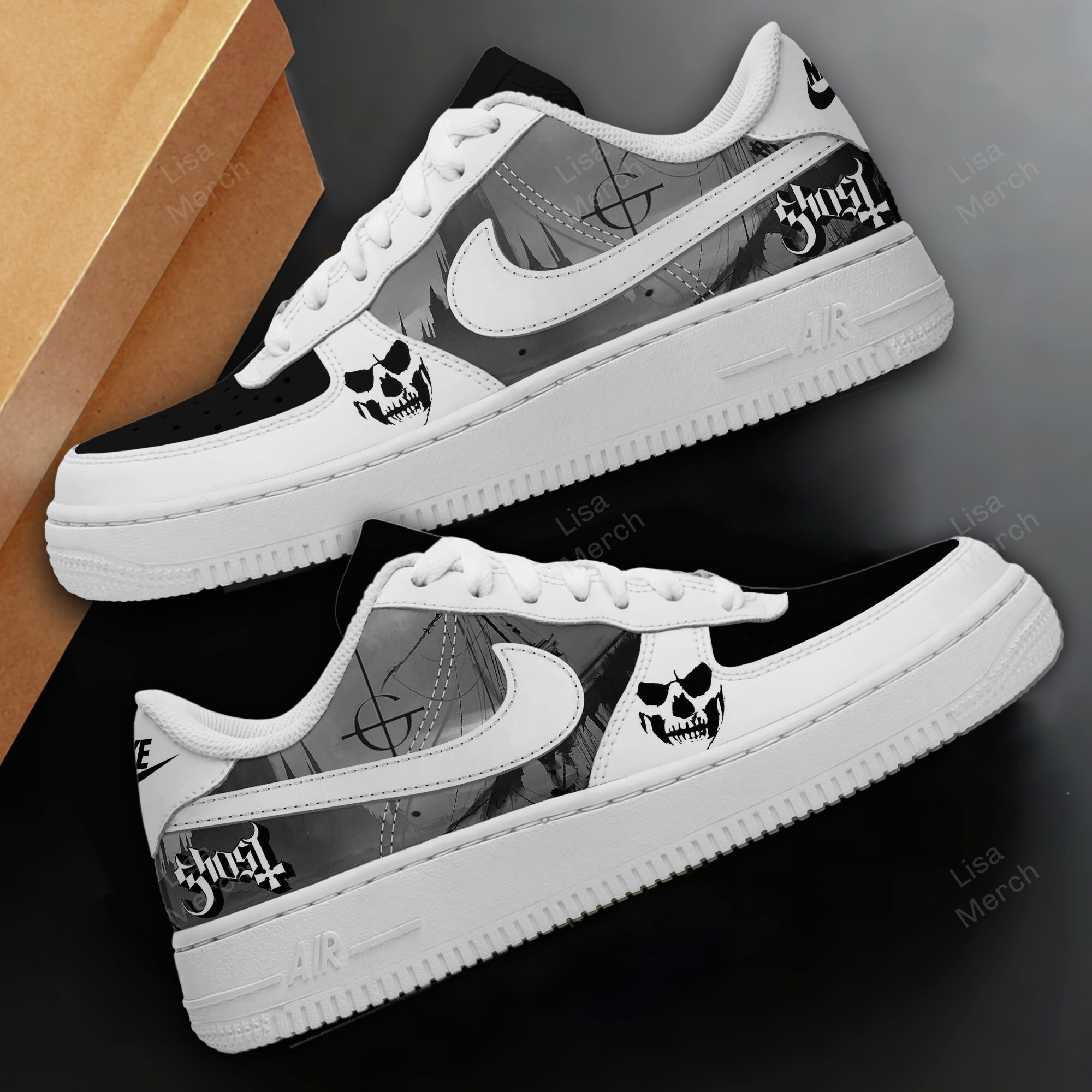 Ghost Air Low-Top Sneakers Shoes Comfortable For Men And Women Printed Full Size - Image 2