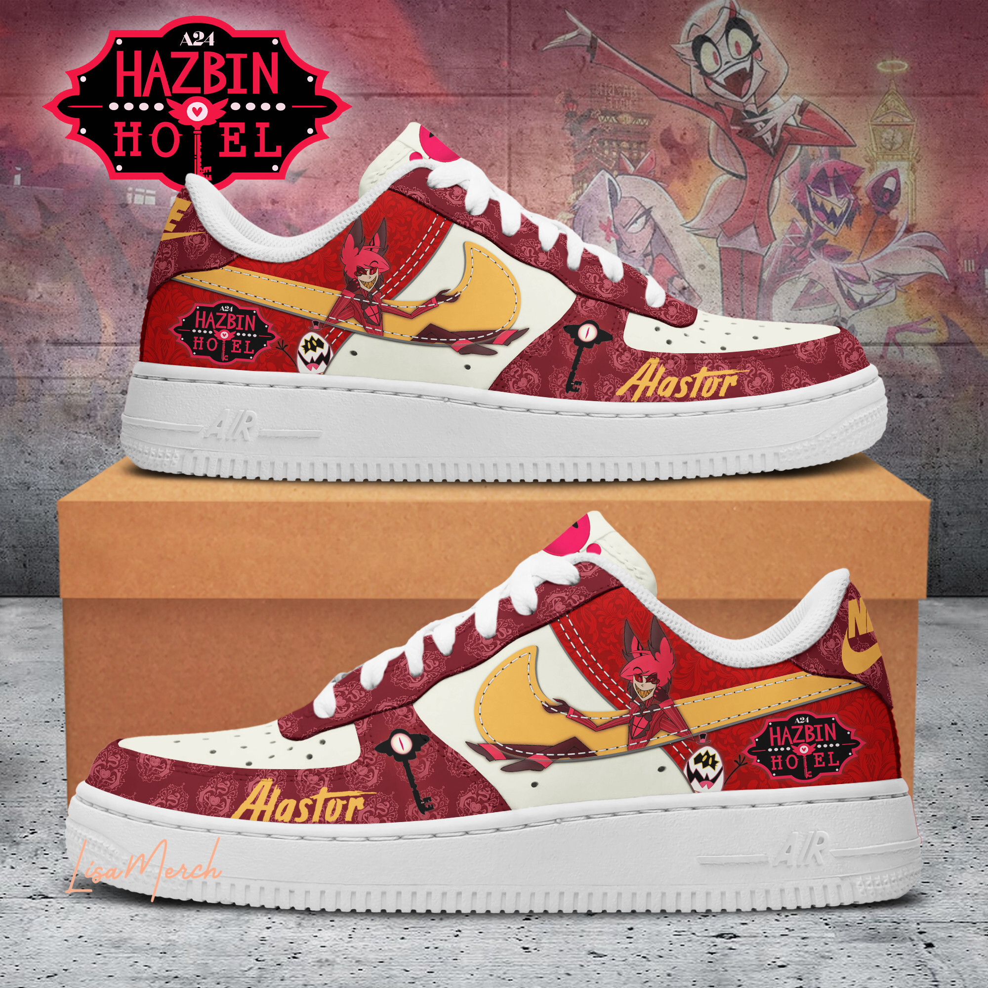 Hazbin Hotel Air Low-Top Sneakers Shoes Comfortable For Men And Women Printed Full Size - Image 3