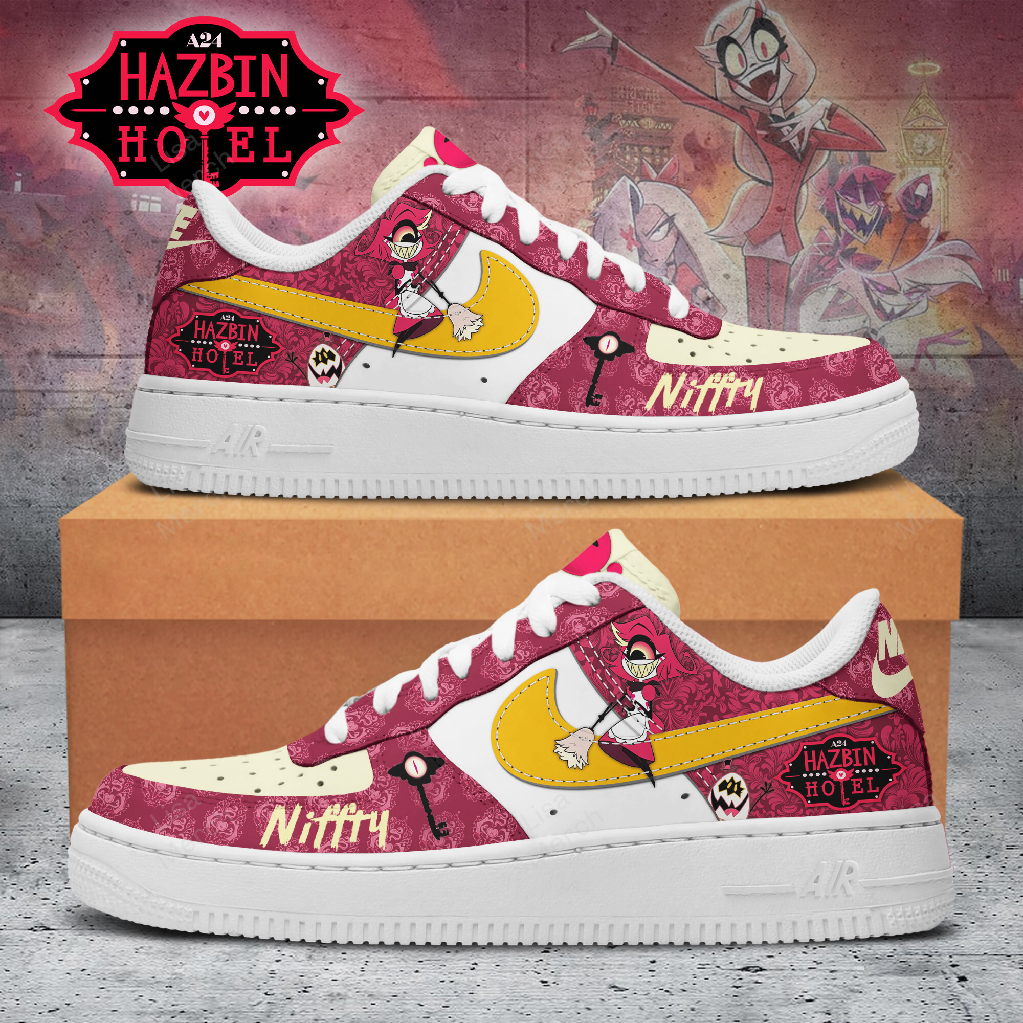 Hazbin Hotel Air Low-Top Sneakers Shoes Comfortable For Men And Women Printed Full Size - Image 3
