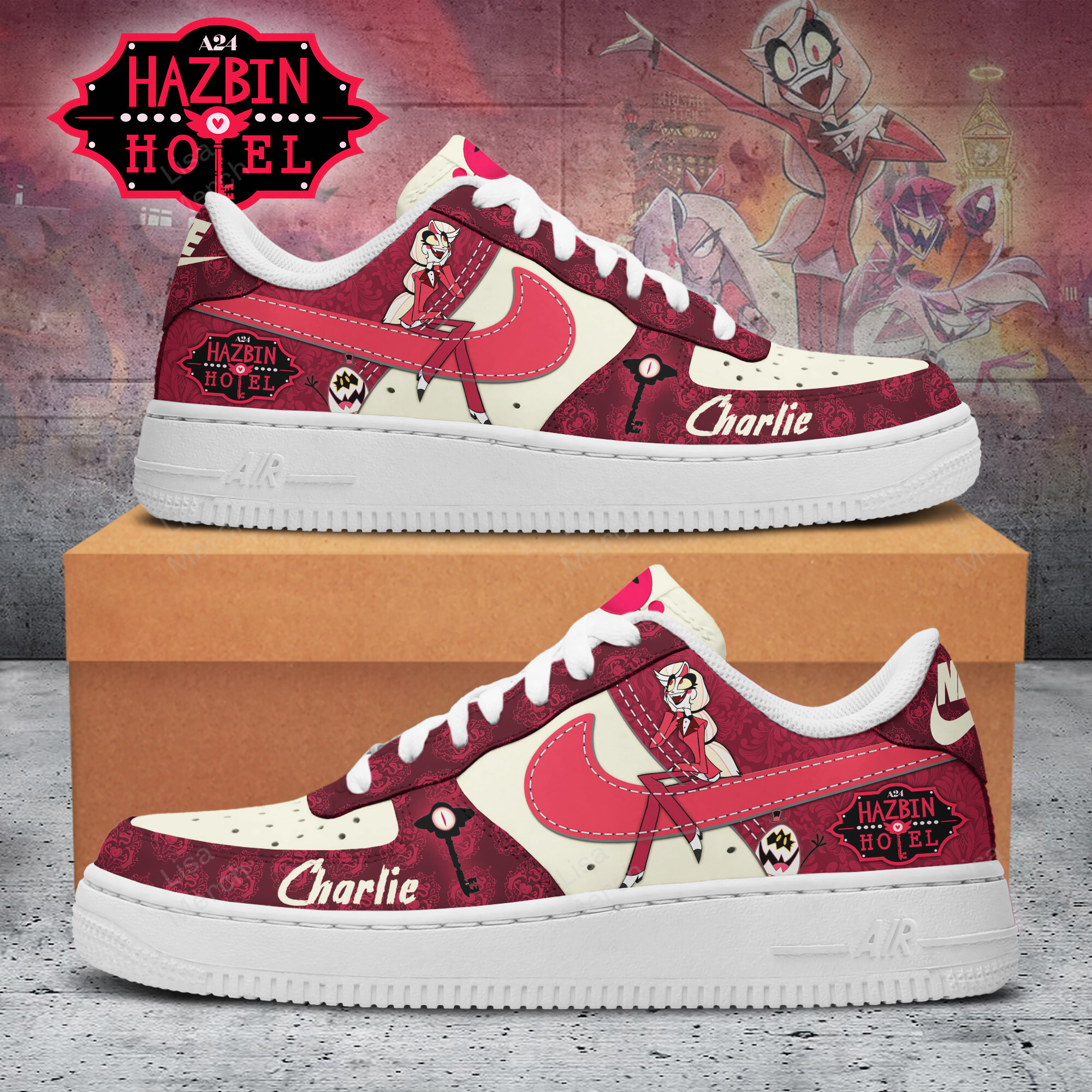 Hazbin Hotel Air Low-Top Sneakers Shoes Comfortable For Men And Women Printed Full Size - Image 3