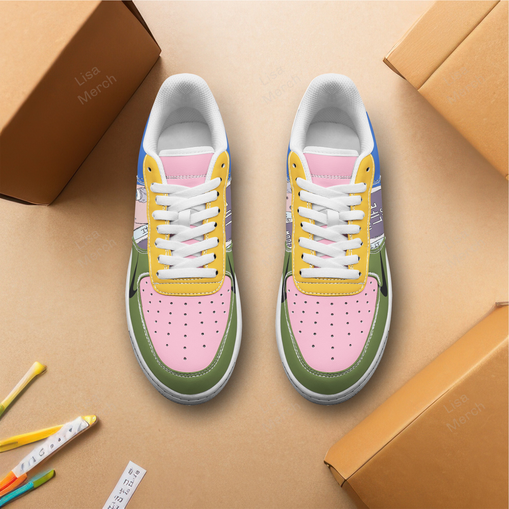 Blur Air Low-Top Sneakers Shoes Comfortable For Men And Women Printed Full Size - Image 3