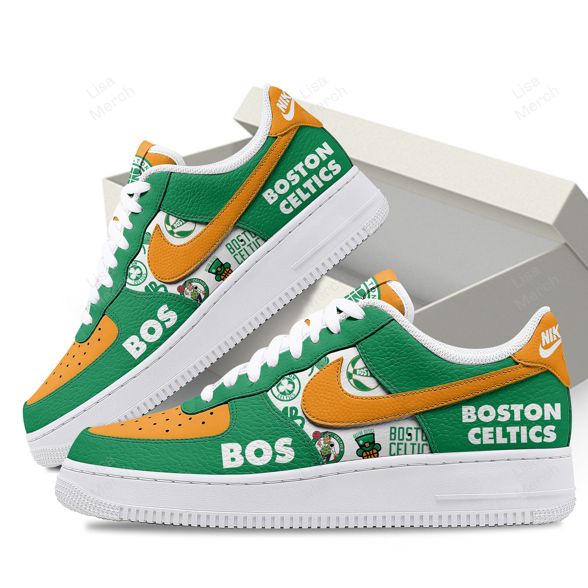 Boston Celtics Air Low-Top Sneakers Shoes Comfortable For Men And Women Printed Full Size - Image 2