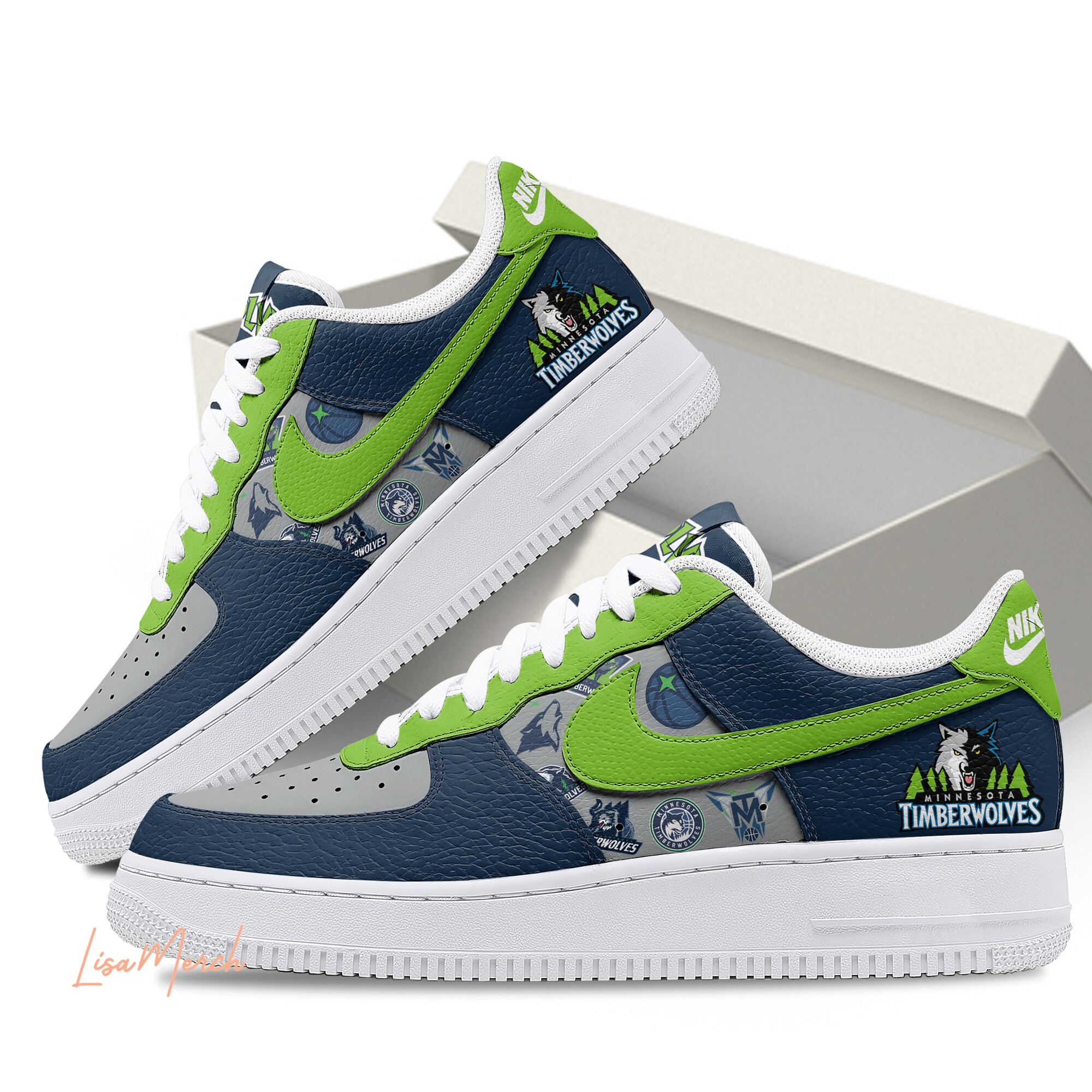 Minnesota Timberwolves Air Low-Top Sneakers Shoes Comfortable For Men And Women Printed Full Size - Image 2