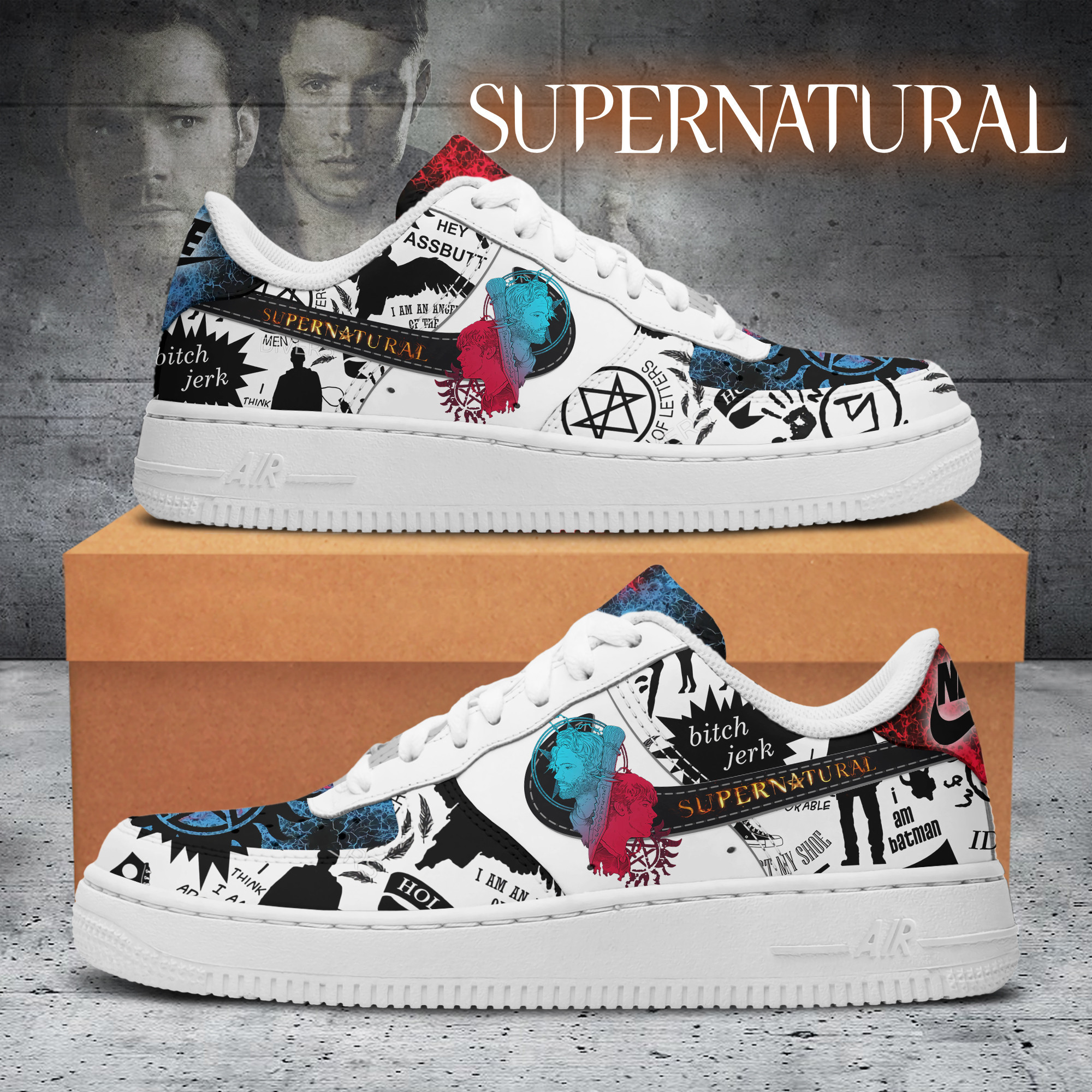 Supernatural Air Low-Top Sneakers Shoes Comfortable For Men And Women Printed Full Size - Image 2