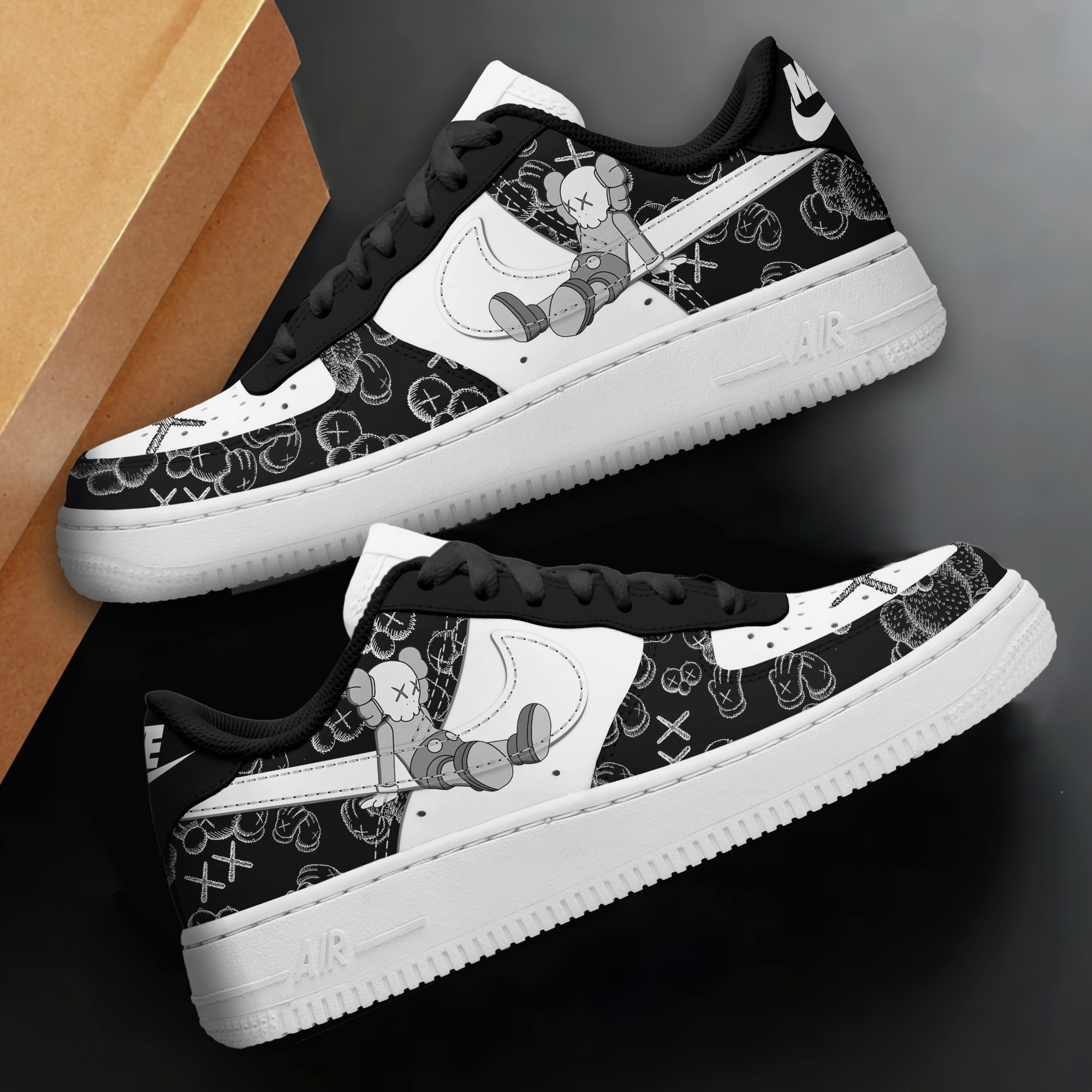 Kaws Air Low-Top Sneakers Shoes Comfortable For Men And Women Printed Full Size - Image 2