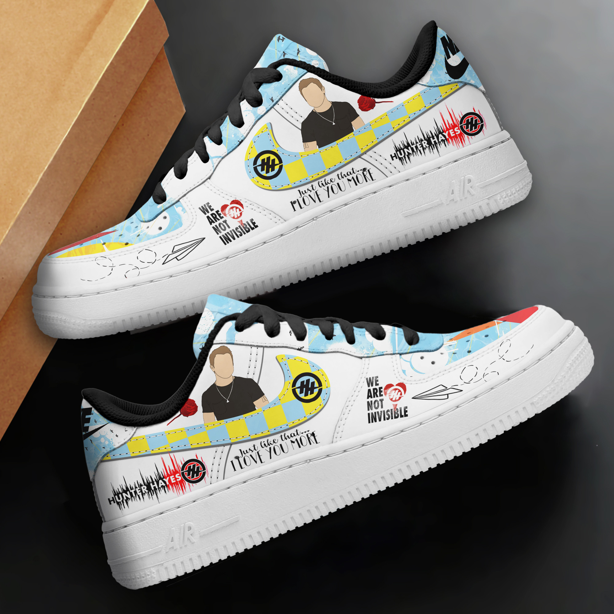 Hunter Hayes Air Low-Top Sneakers Shoes Comfortable For Men And Women Printed Full Size - Image 2