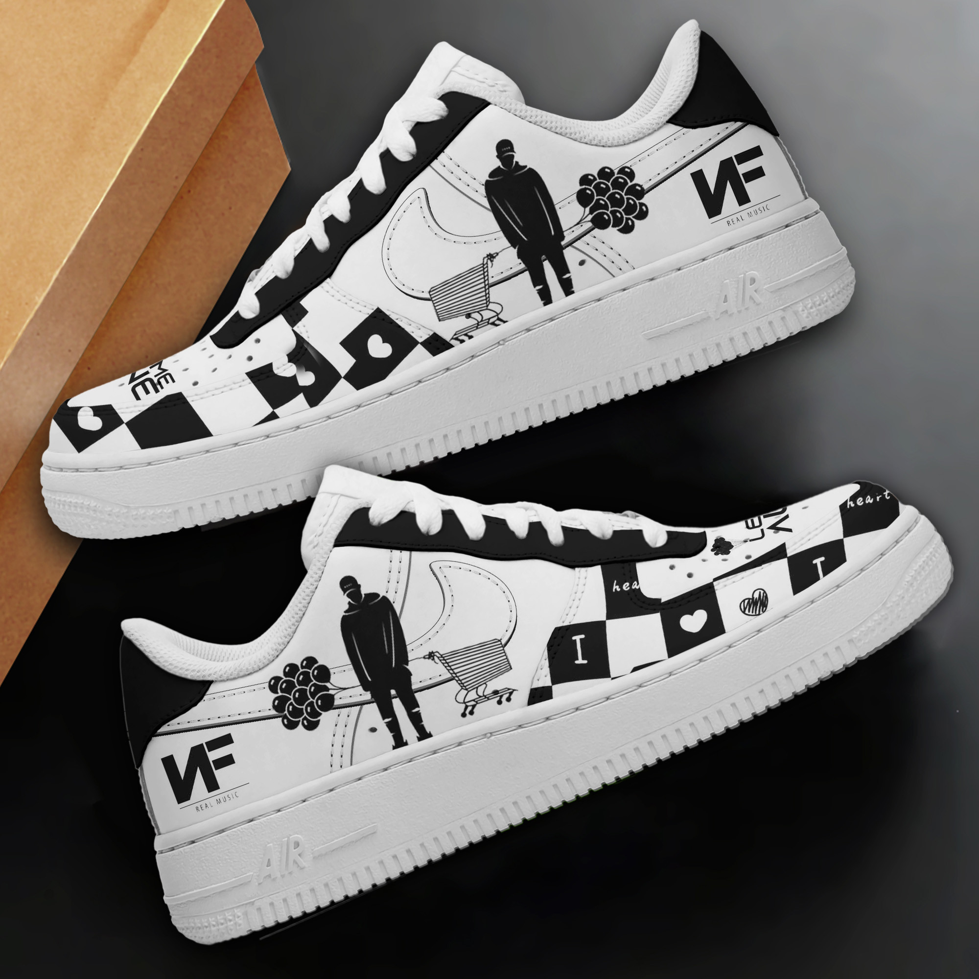 NF Air Low-Top Sneakers Shoes Comfortable For Men And Women Printed Full Size - Image 2