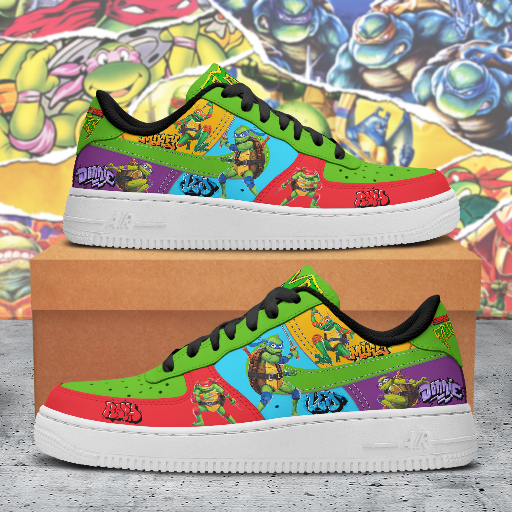 Teenage Mutant Ninja Turtles Air Low-Top Sneakers Shoes Comfortable For Men And Women Printed Full Size - Image 3