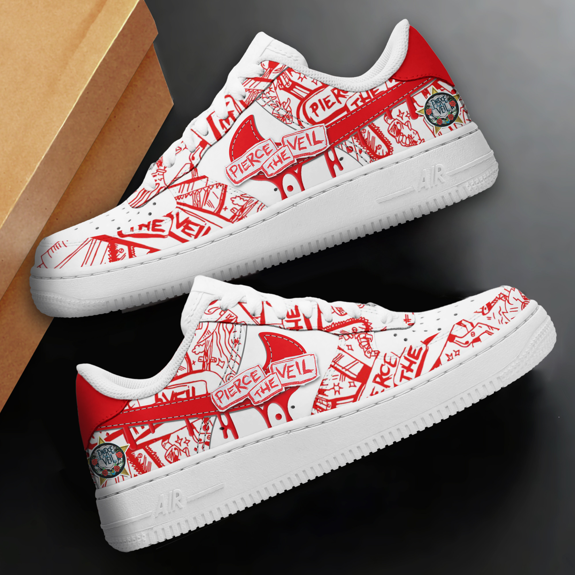 Pierce The Veil Air Low-Top Sneakers Shoes Comfortable For Men And Women Printed Full Size - Image 2