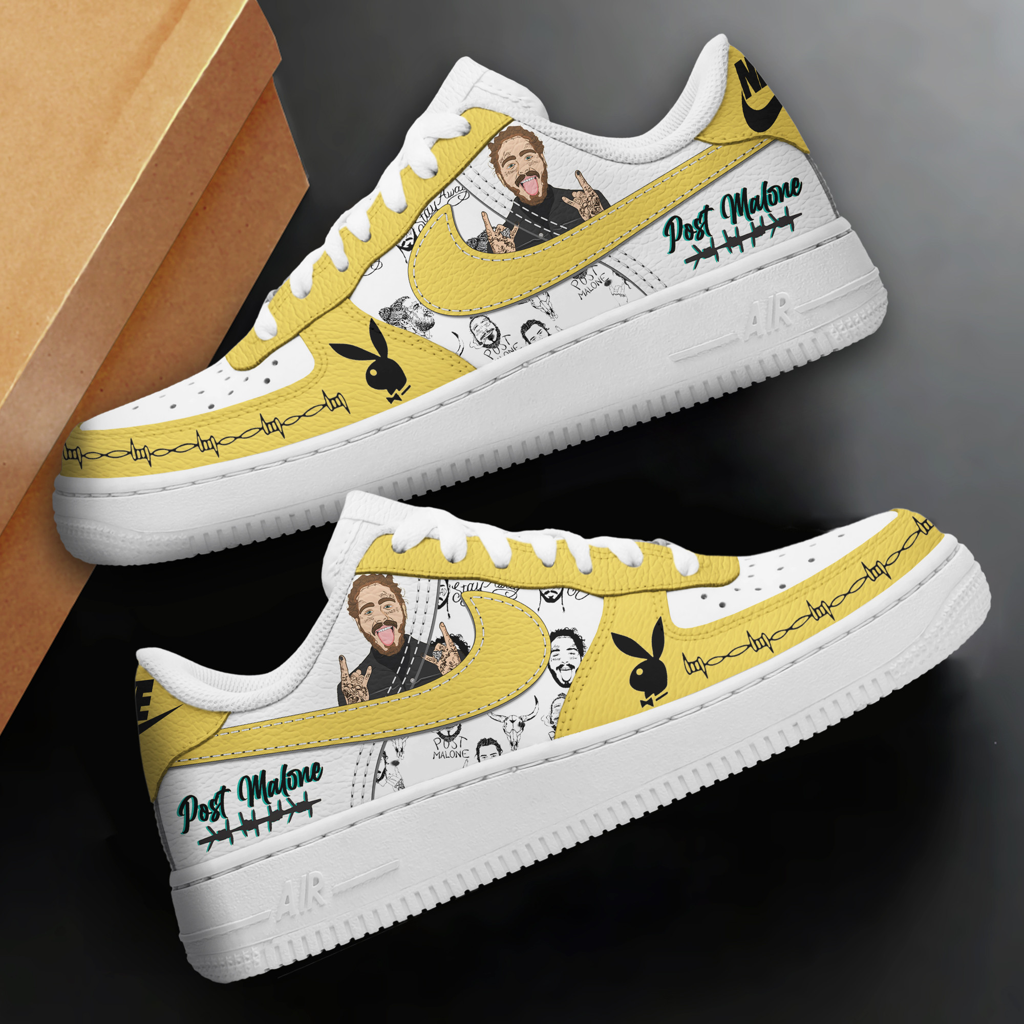 Post Malone Air Low-Top Sneakers Shoes Comfortable For Men And Women Printed Full Size - Image 2