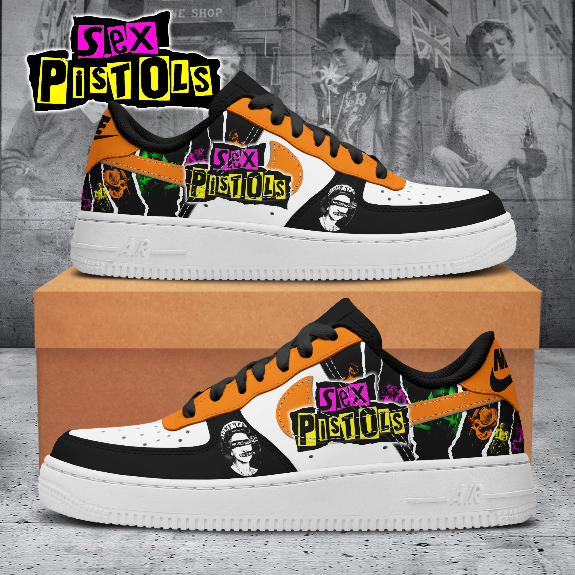 Sex Pistols Air Low-Top Sneakers Shoes Comfortable For Men And Women Printed Full Size - Image 3