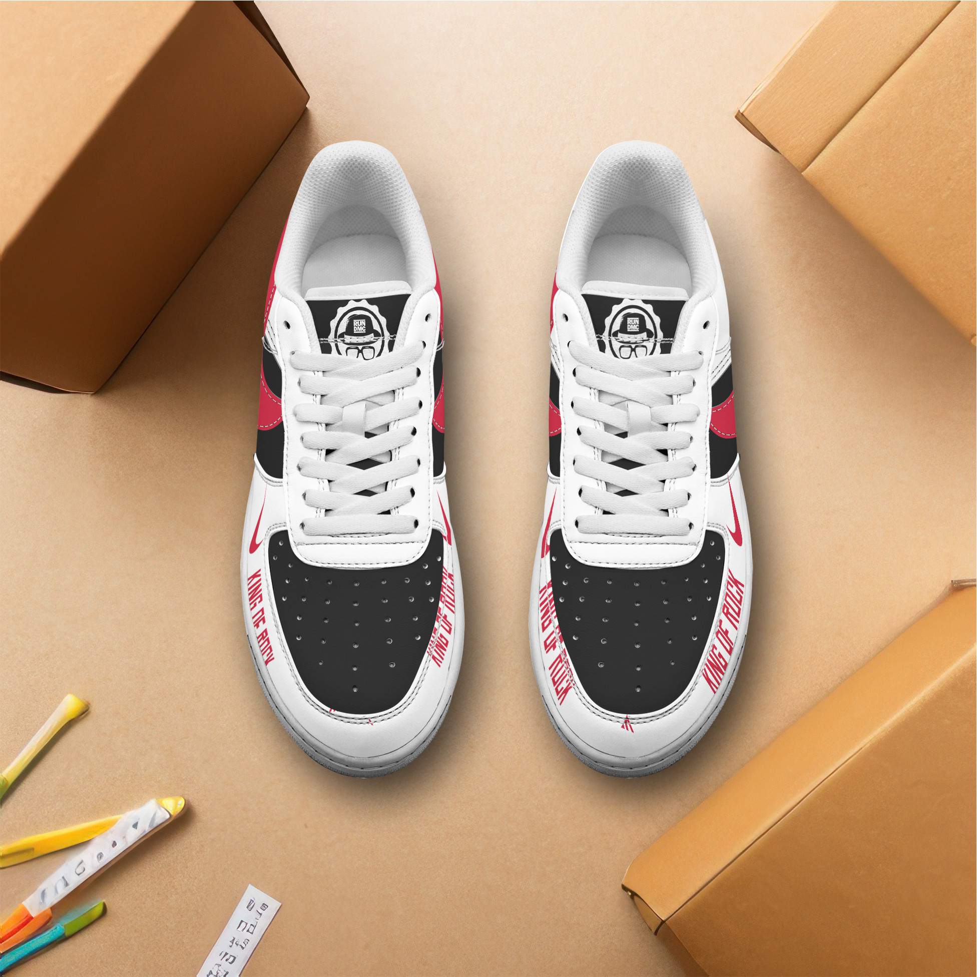 Run-D.M.C. Air Low-Top Sneakers Shoes Comfortable For Men And Women Printed Full Size - Image 3