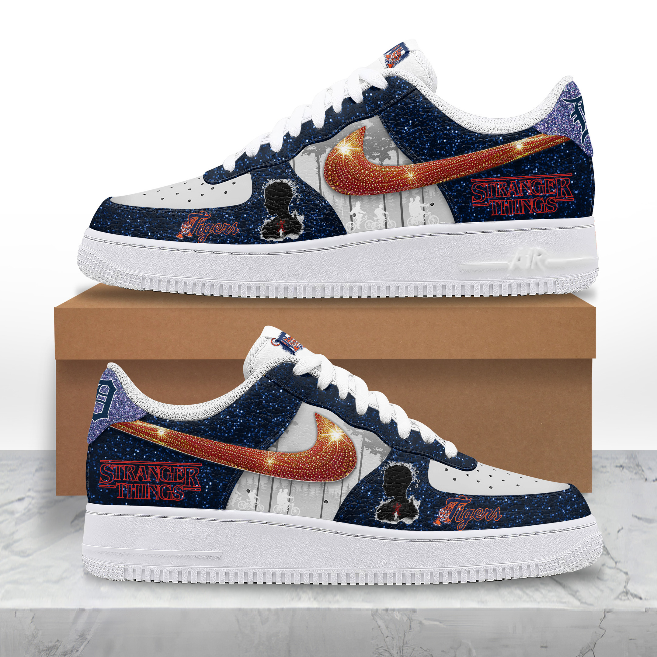 Detroit Tigers x Strager Things Air Low-Top Sneakers Shoes Comfortable For Men And Women Printed Full Size - Image 2